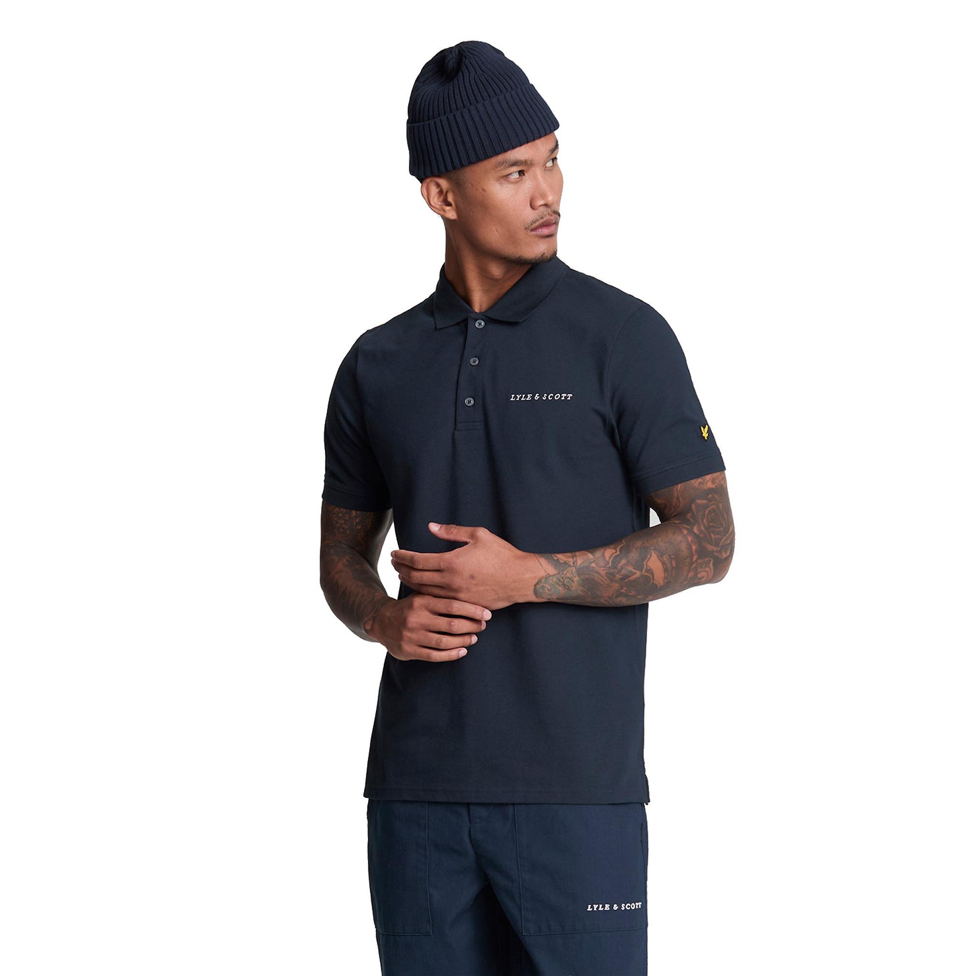 Product image 1 of 5 of Lyle & Scott Men's Embroidered Polo Shirt - Dark Navy/ Cove