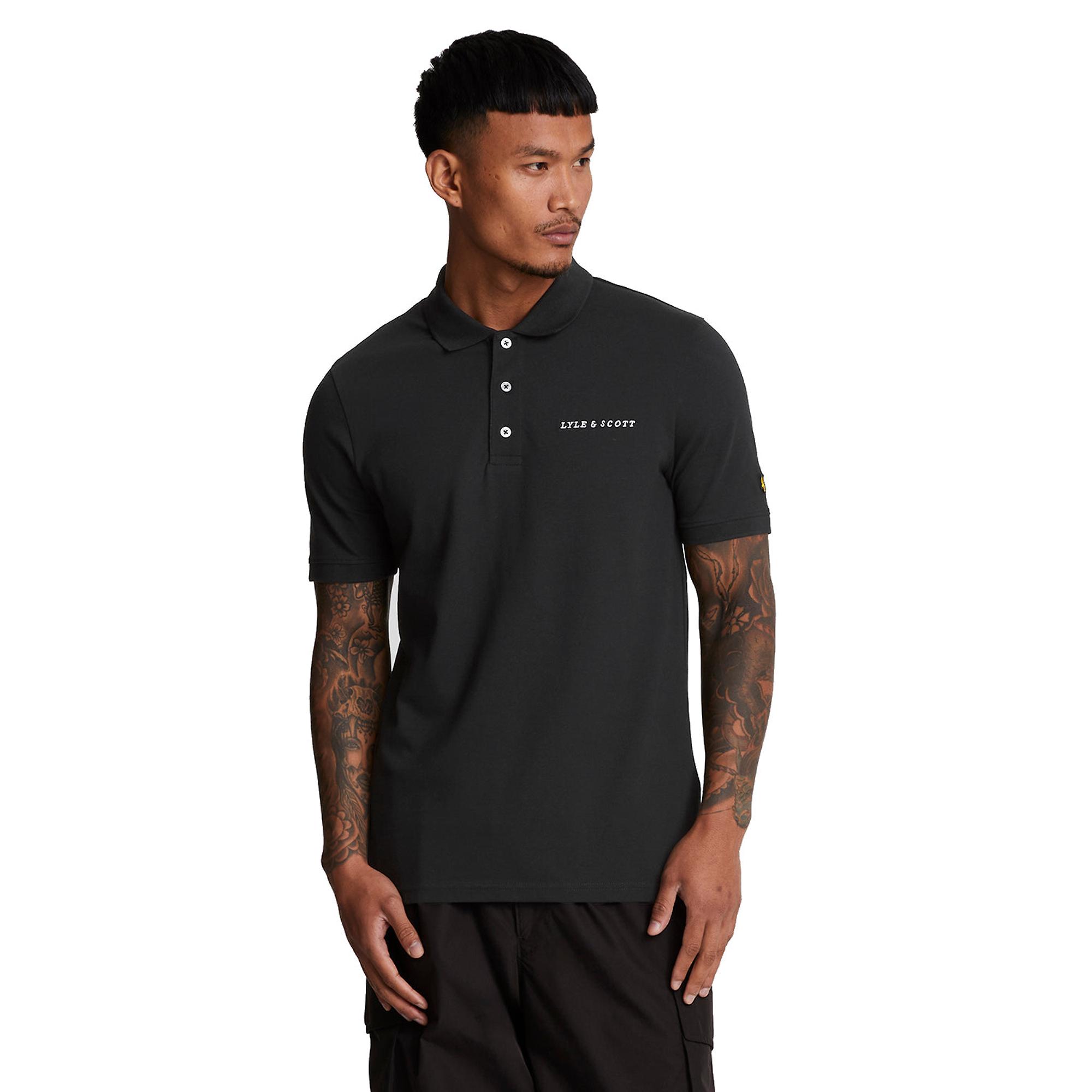 Product image 1 of 5 of Lyle & Scott Men's Embroidered Polo Shirt - Jet Black/ White