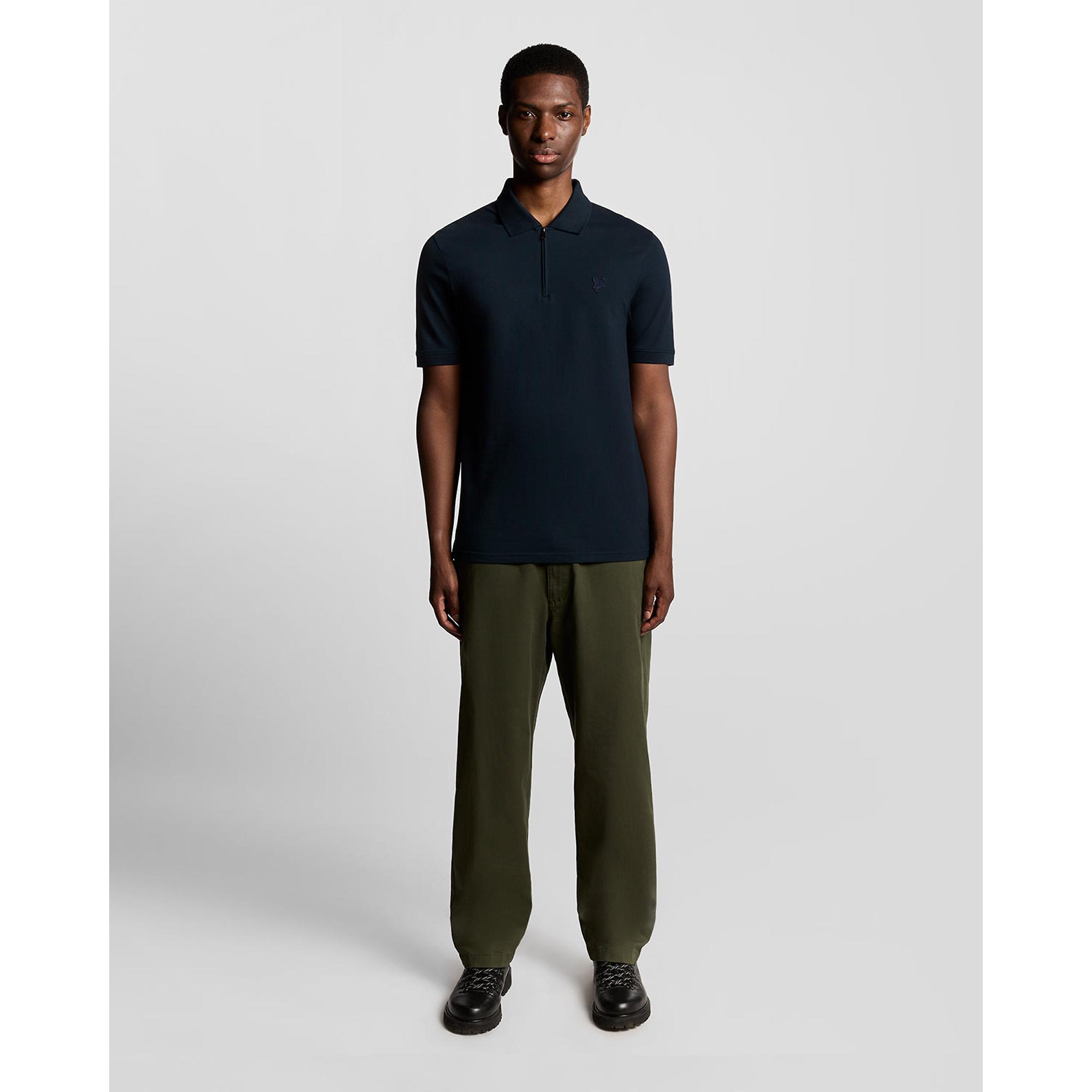 Product image 3 of 6 of Lyle & Scott Men's Superfine Cotton Zip Polo Shirt - Carbon