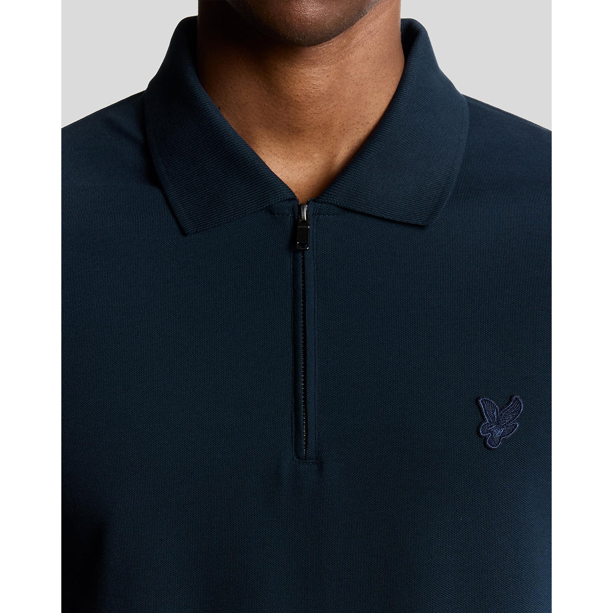 Product image 4 of 6 of Lyle & Scott Men's Superfine Cotton Zip Polo Shirt - Carbon