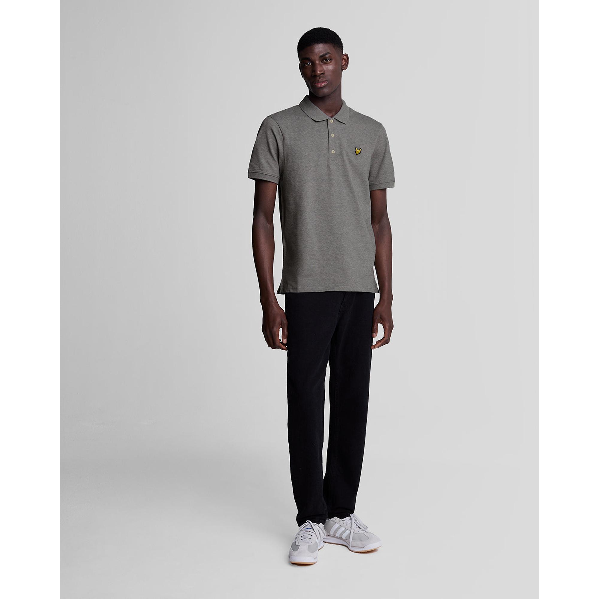 Product image 4 of 5 of Lyle & Scott Men's Plain Polo Shirt - Mid Grey Marl