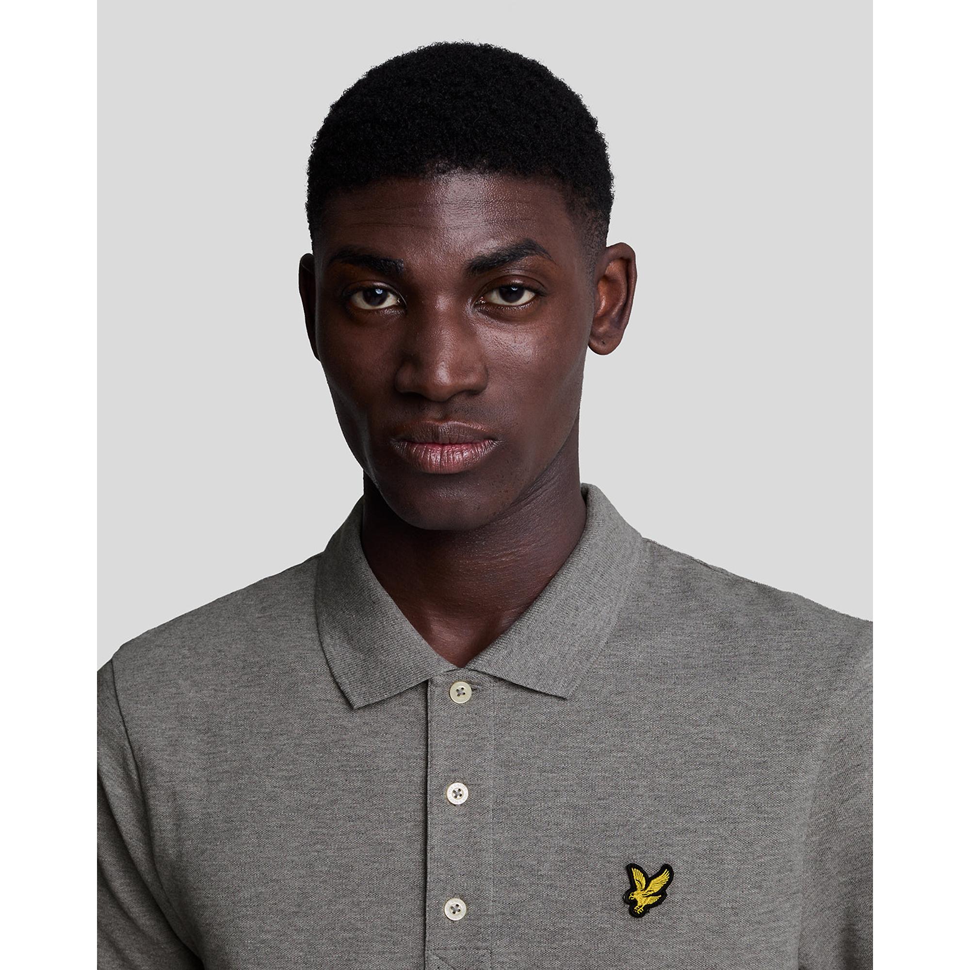 Product image 3 of 5 of Lyle & Scott Men's Plain Polo Shirt - Mid Grey Marl