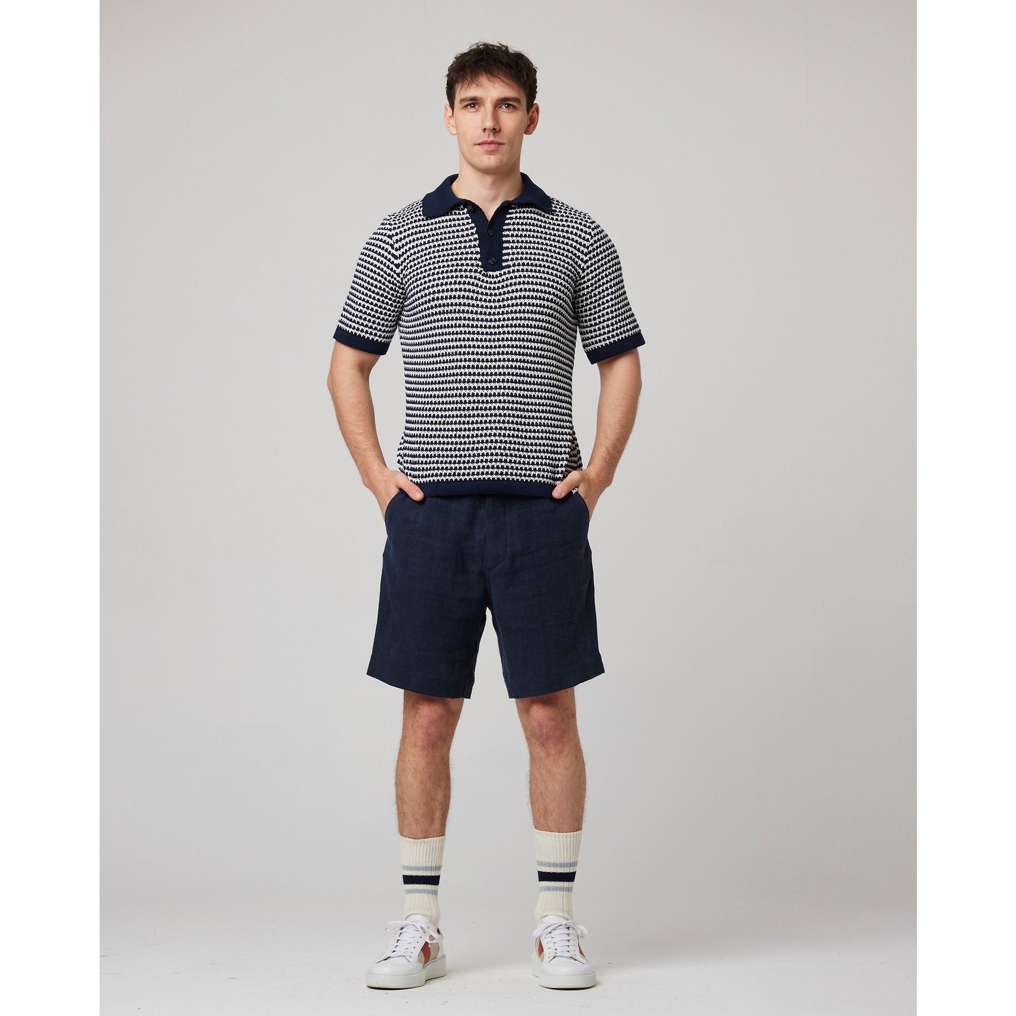 Product image 2 of 11 of Peregrine Men's Island Crochet Button Polo Shirt - Navy