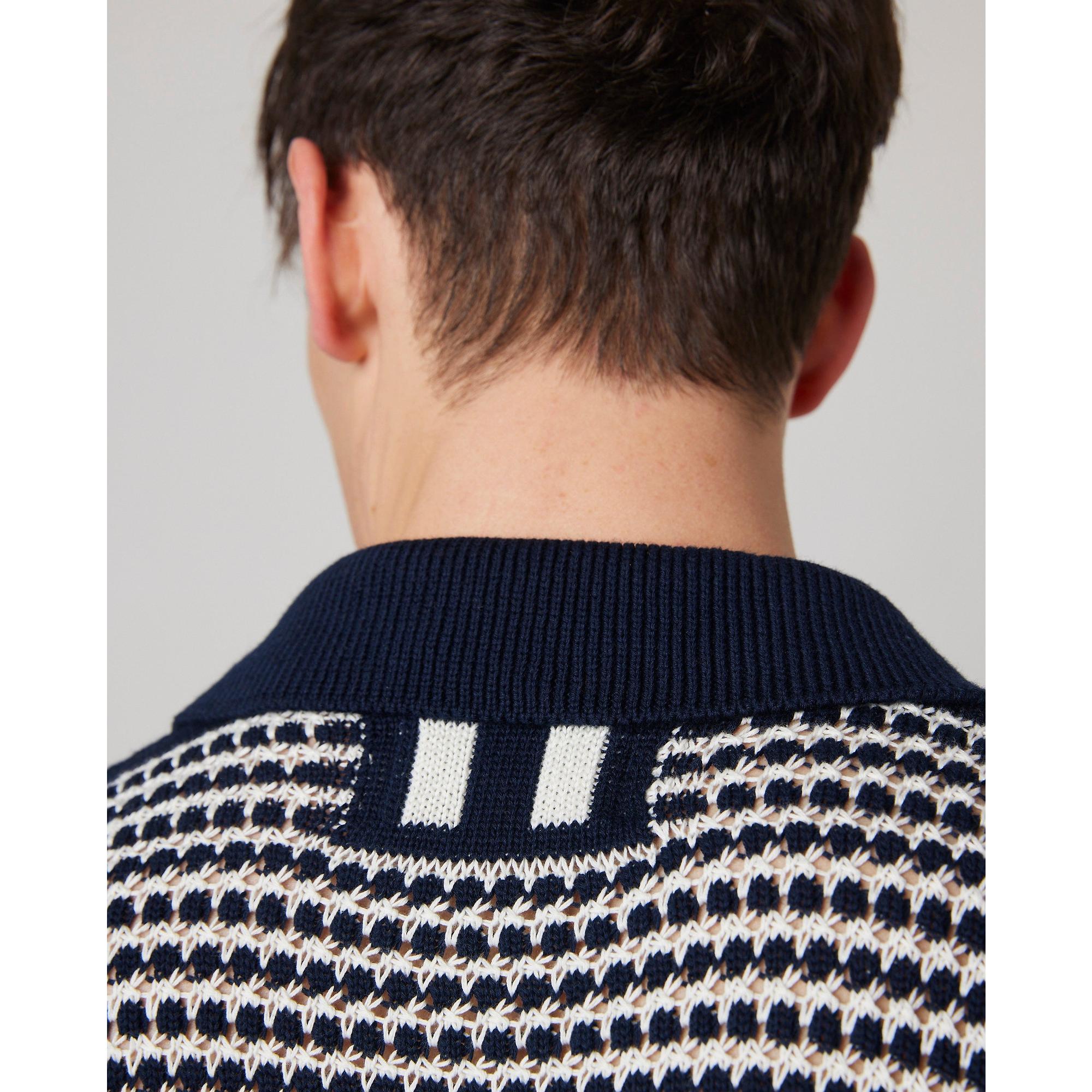 Product image 11 of 11 of Peregrine Men's Island Crochet Button Polo Shirt - Navy
