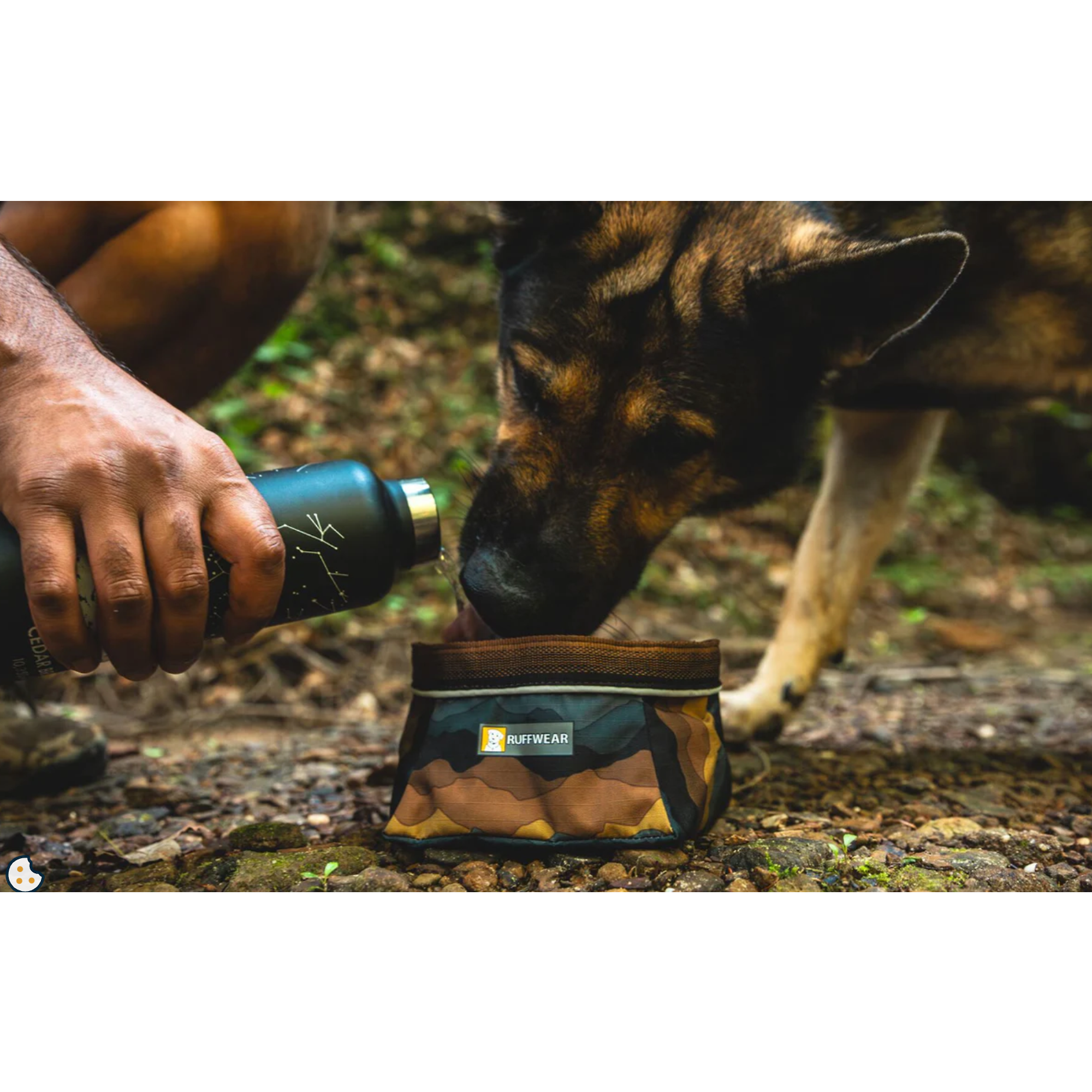 Product image 4 of 4 of RUFFWEAR Quencher Packable Dog Bowl - Moonlight Mountains (Medium)