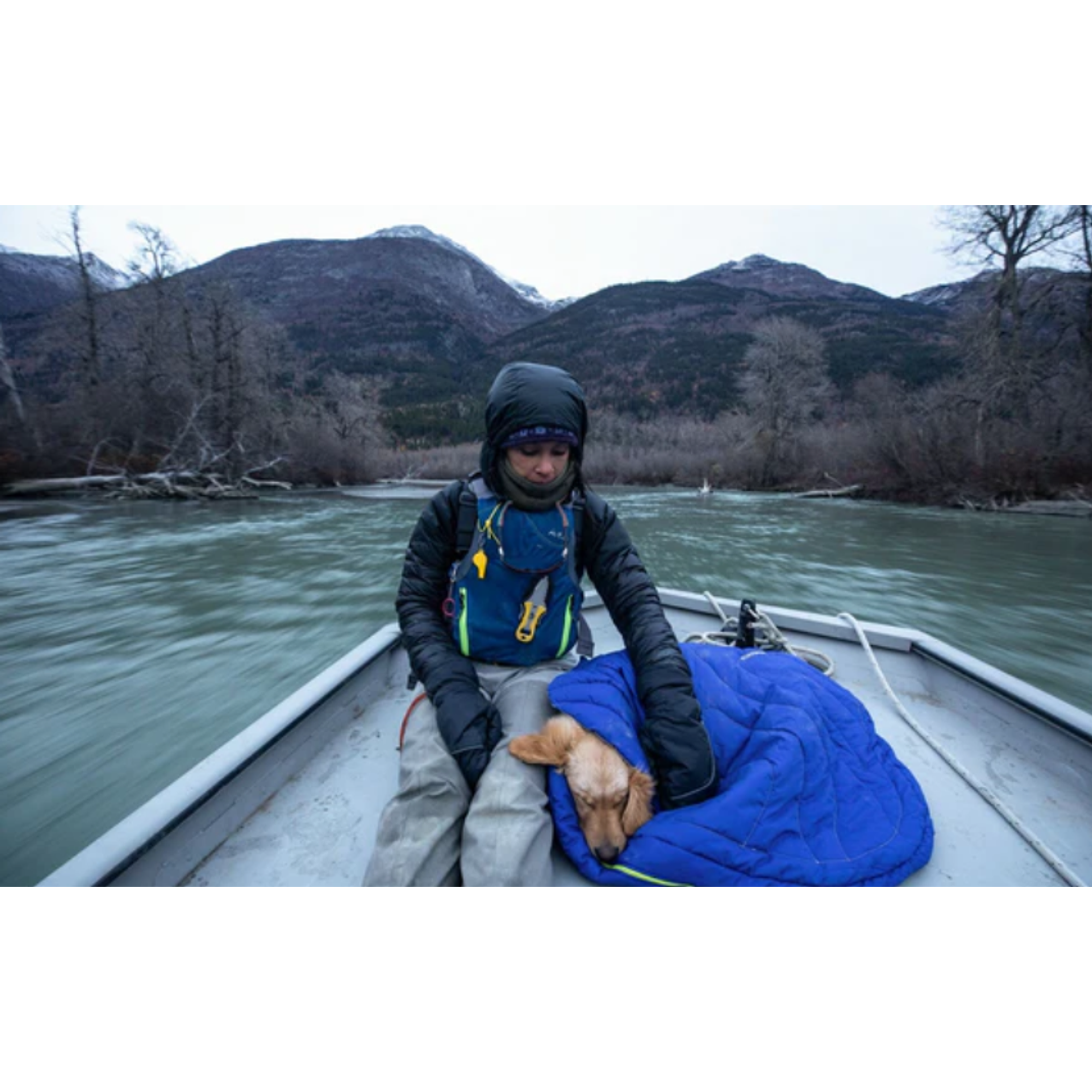 Product image 8 of 13 of RUFFWEAR Highlands Dog Sleeping Bag - Huckleberry Blue (Medium)