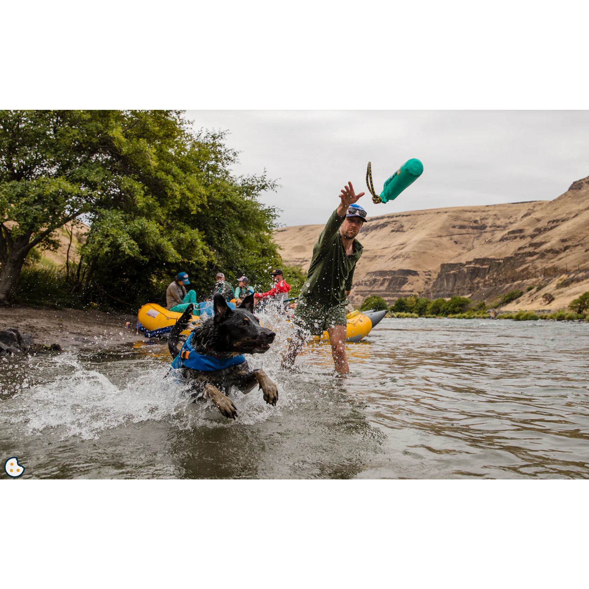 Product image 7 of 9 of RUFFWEAR Lunker Floating Throw Toy - Campfire Orange