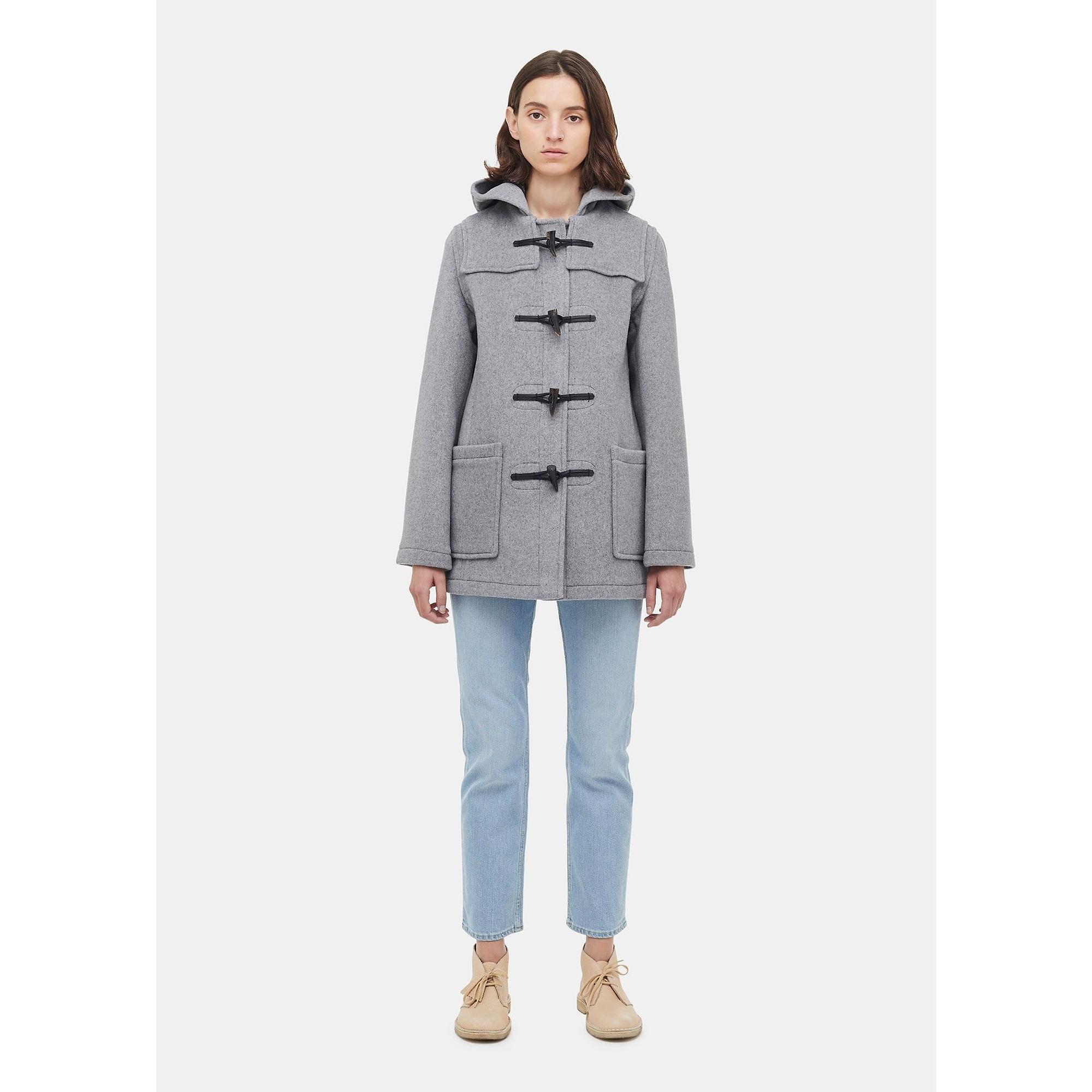 Product image 2 of 4 of Gloverall Women's Short Slim Fit Freda Duffle Coat Silver Prince of Wales
