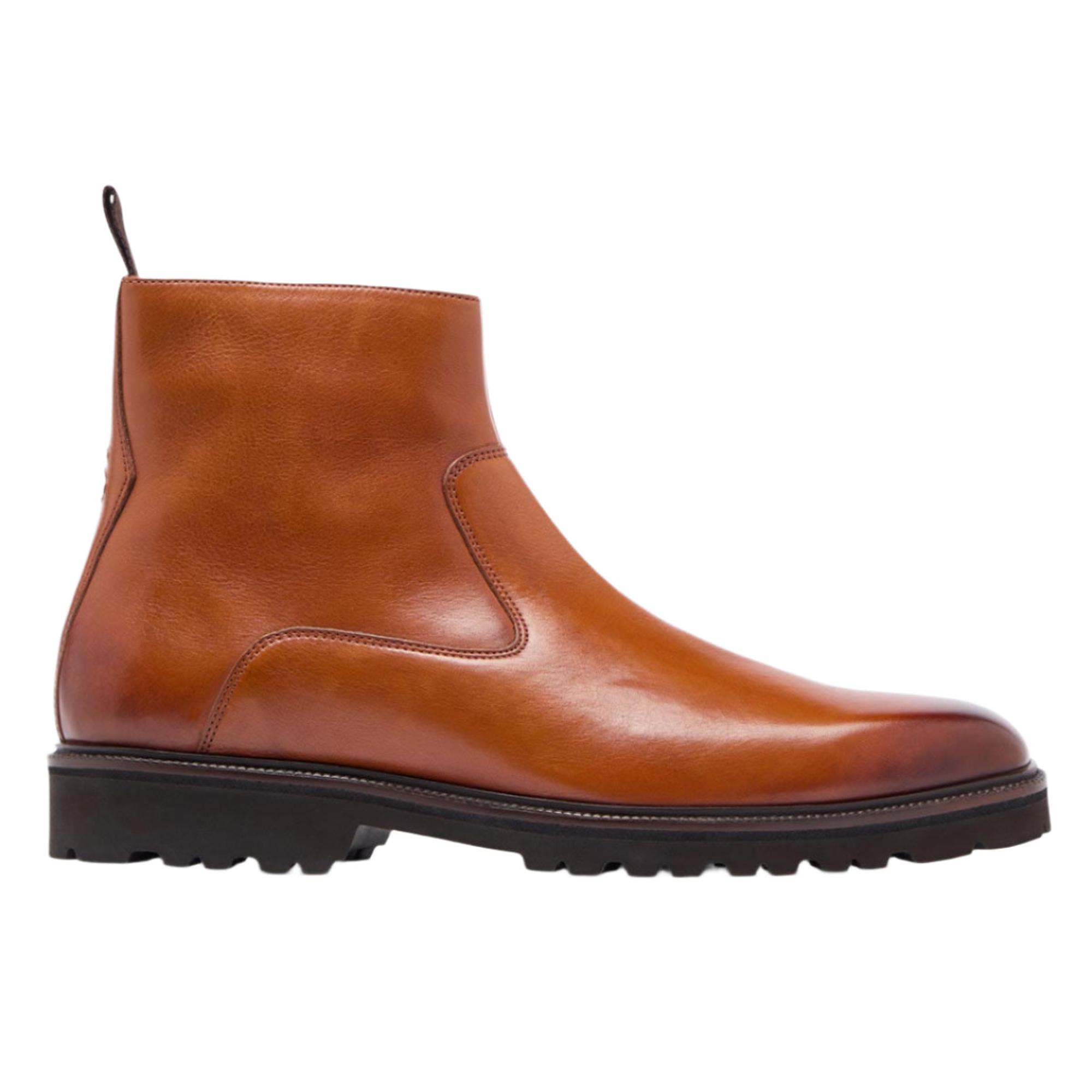 Product image 1 of 6 of Oliver Sweeney Men's Swanley Antiqued Leather Zip Boots - Tan