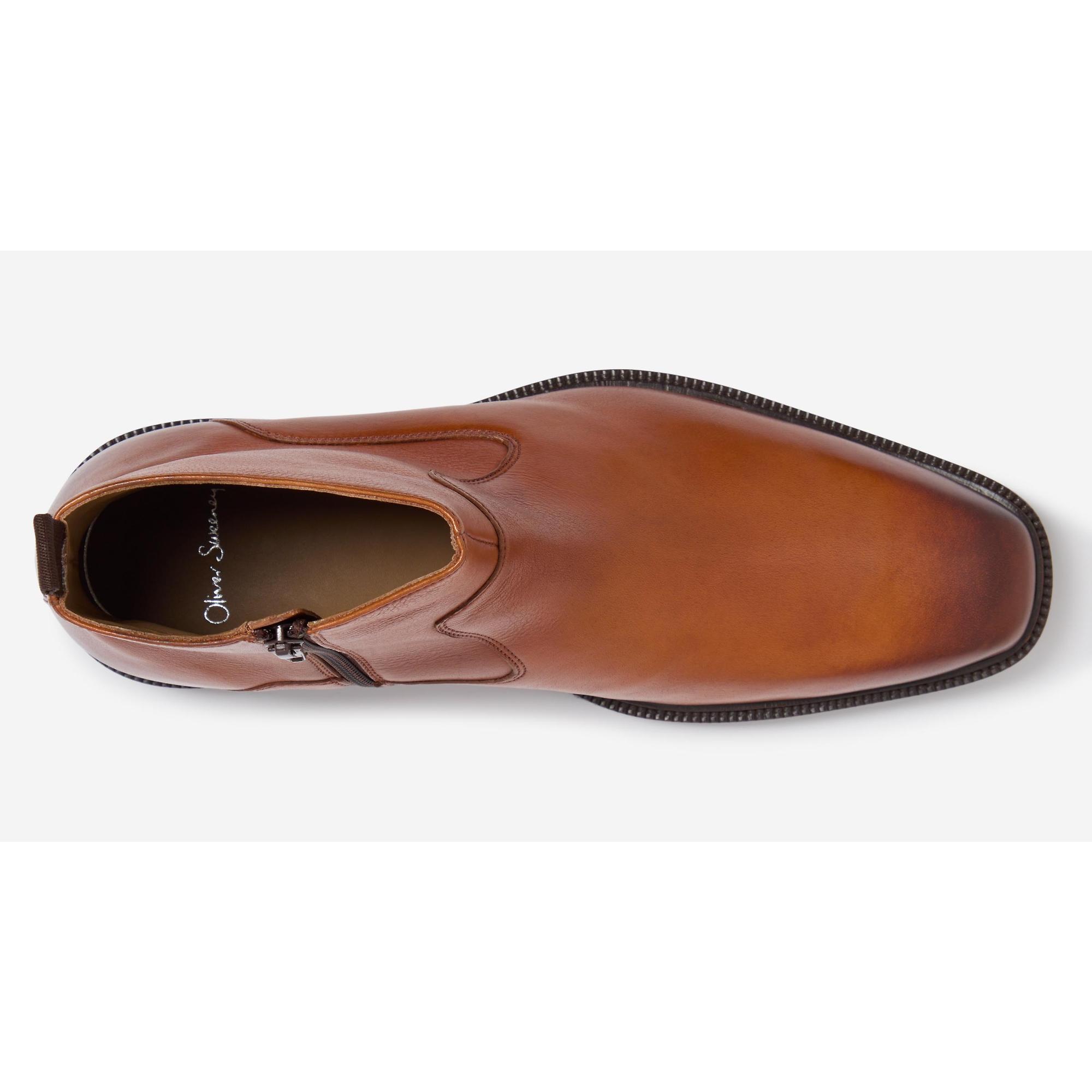 Product image 4 of 6 of Oliver Sweeney Men's Swanley Antiqued Leather Zip Boots - Tan