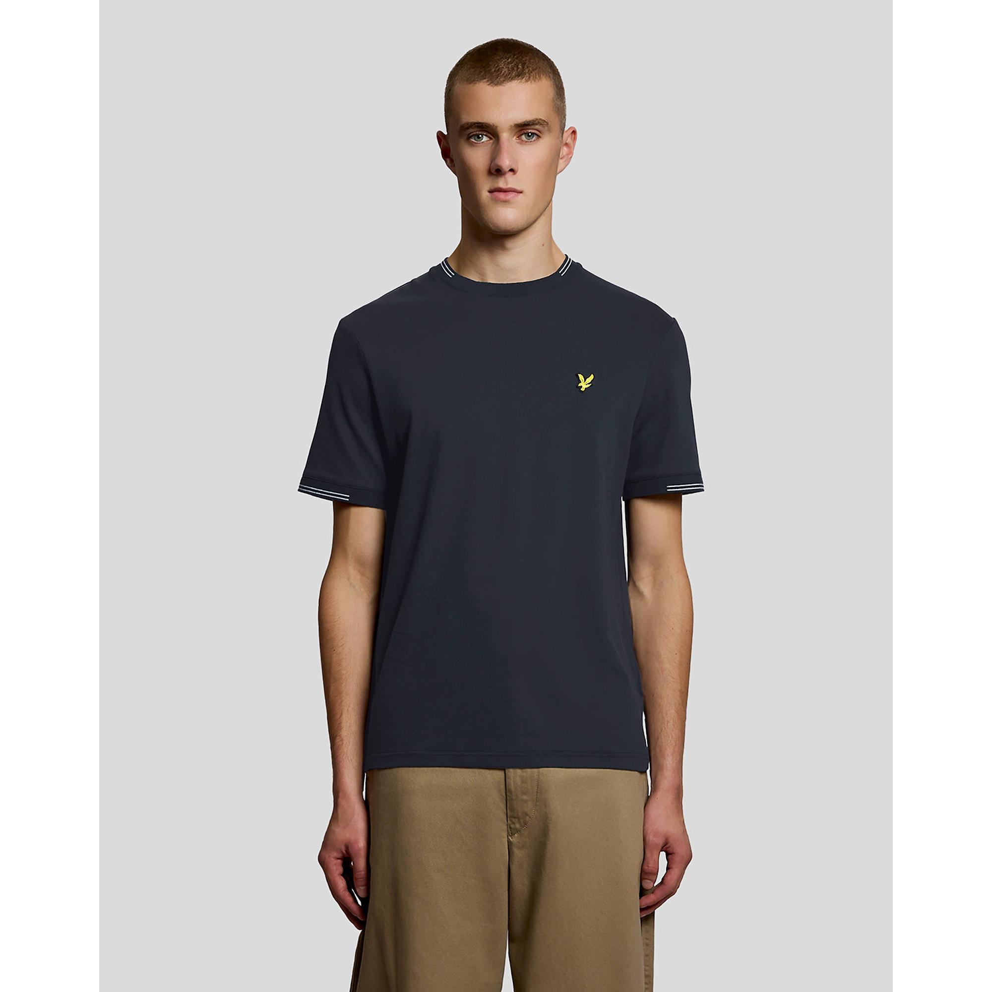 Product image 2 of 6 of Lyle & Scott Men's Fine Tipped T-Shirt - Dark Navy/Chalk Blue
