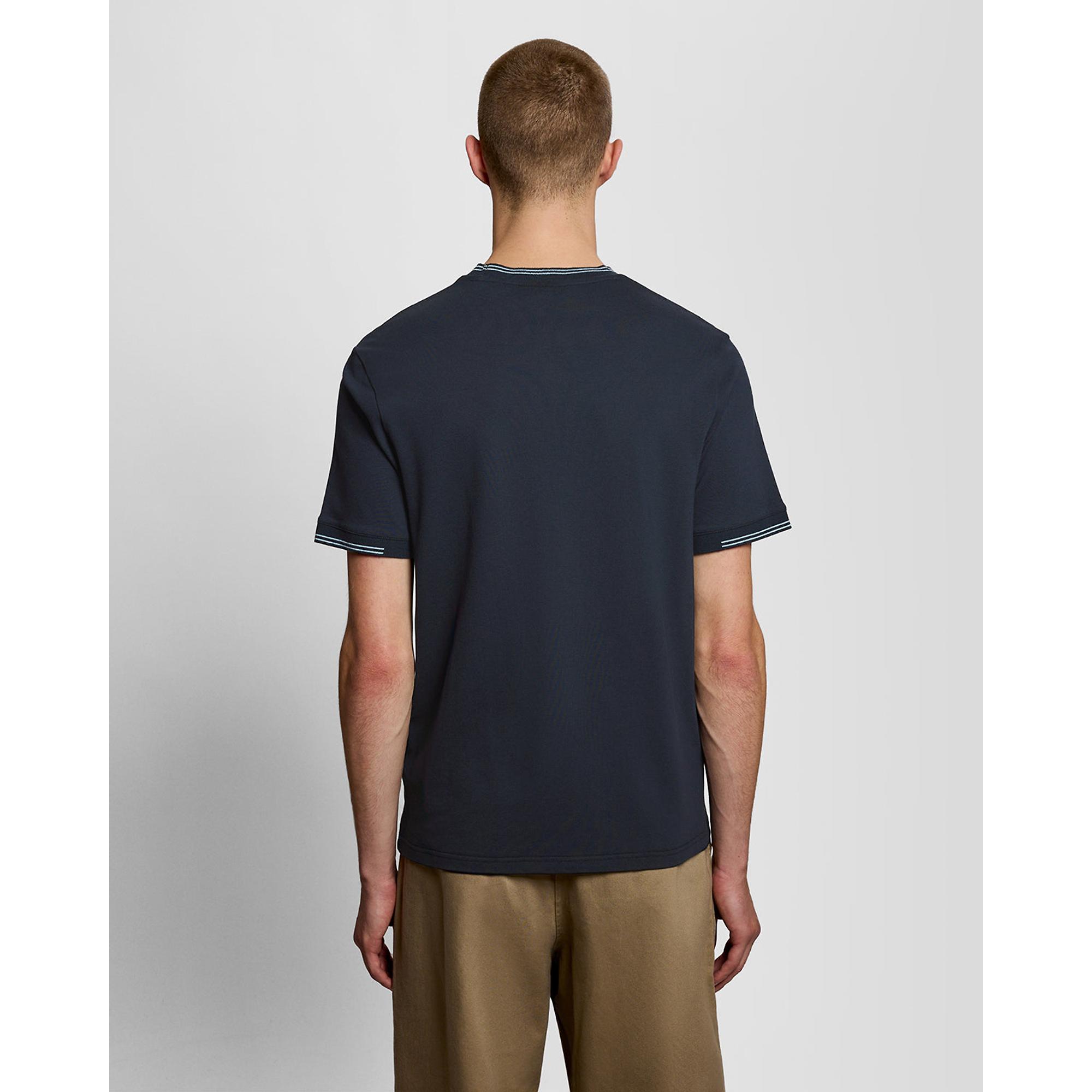 Product image 5 of 6 of Lyle & Scott Men's Fine Tipped T-Shirt - Dark Navy/Chalk Blue
