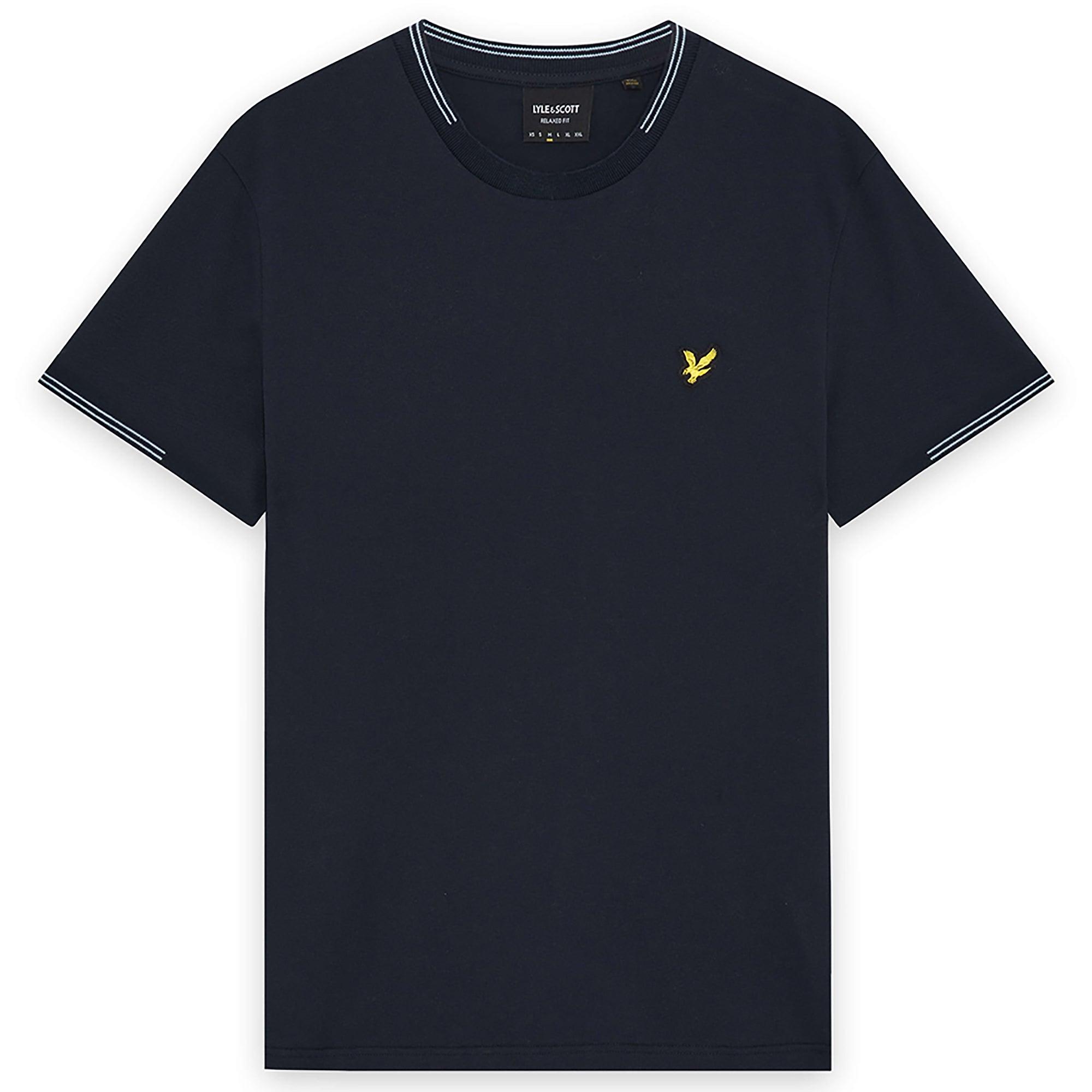 Product image 1 of 6 of Lyle & Scott Men's Fine Tipped T-Shirt - Dark Navy/Chalk Blue