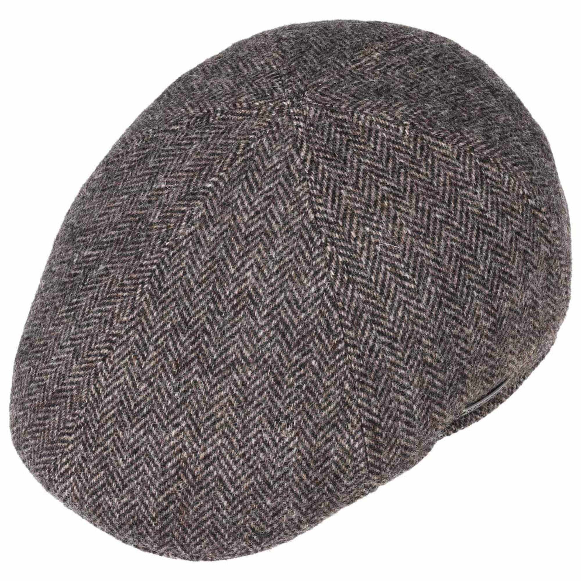Product image 2 of 5 of Stetson Texas Wool Herringbone Flat Cap Hat - Anthracite Melange