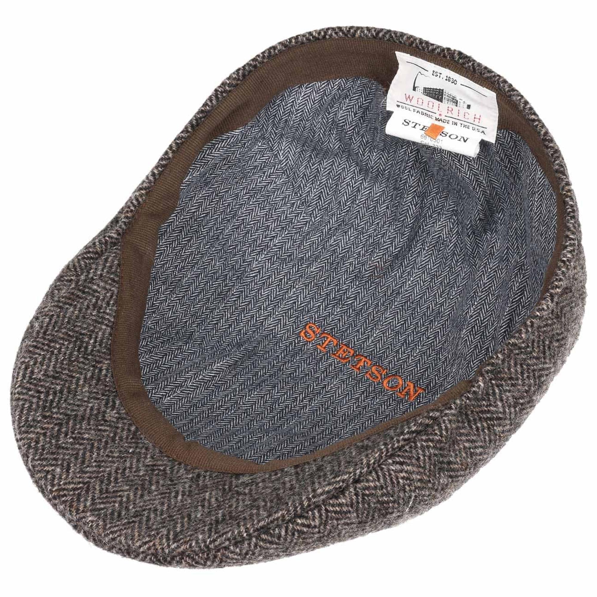 Product image 3 of 5 of Stetson Texas Wool Herringbone Flat Cap Hat - Anthracite Melange