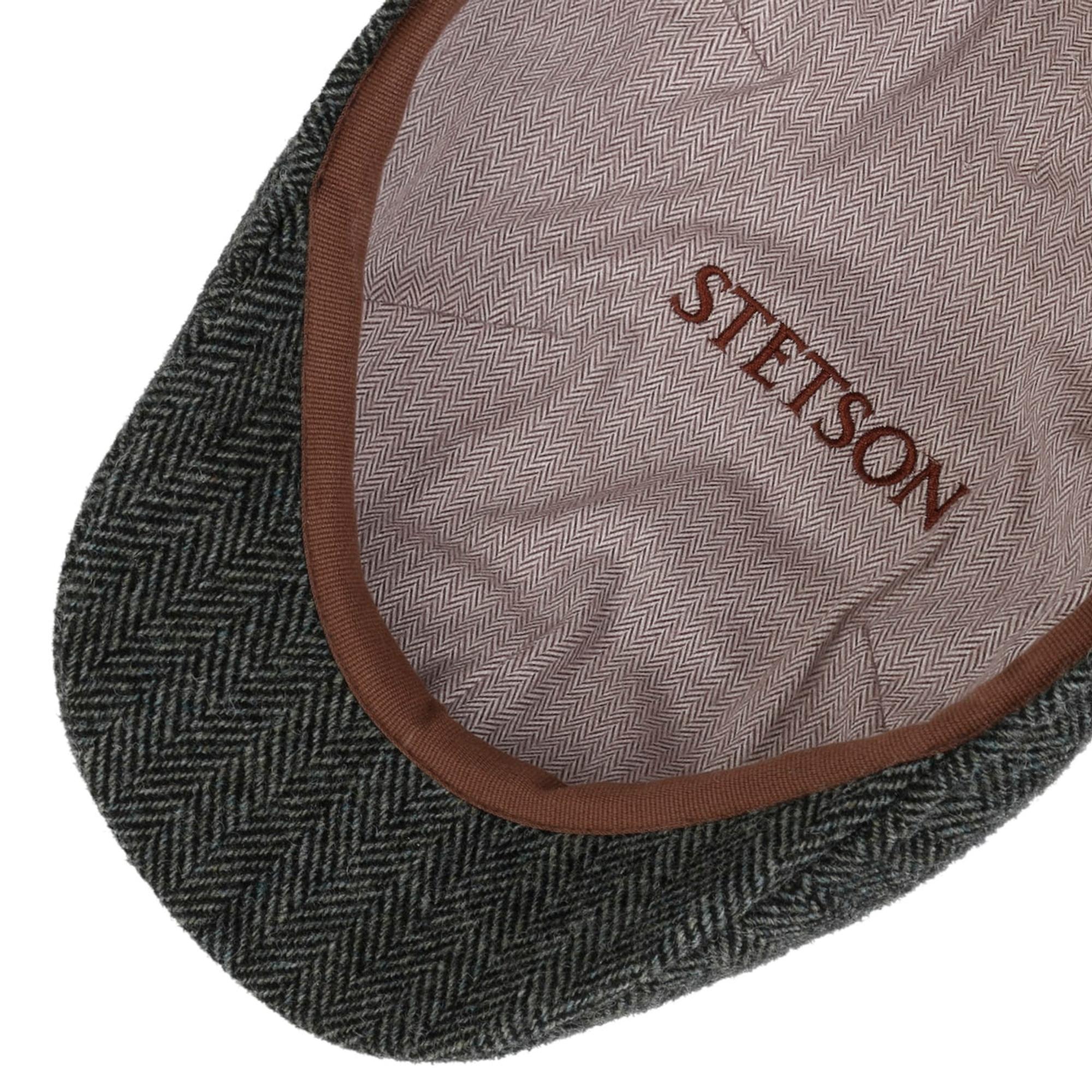 Product image 3 of 4 of Stetson Texas Wool Herringbone Flat Cap Hat - Dark Grey
