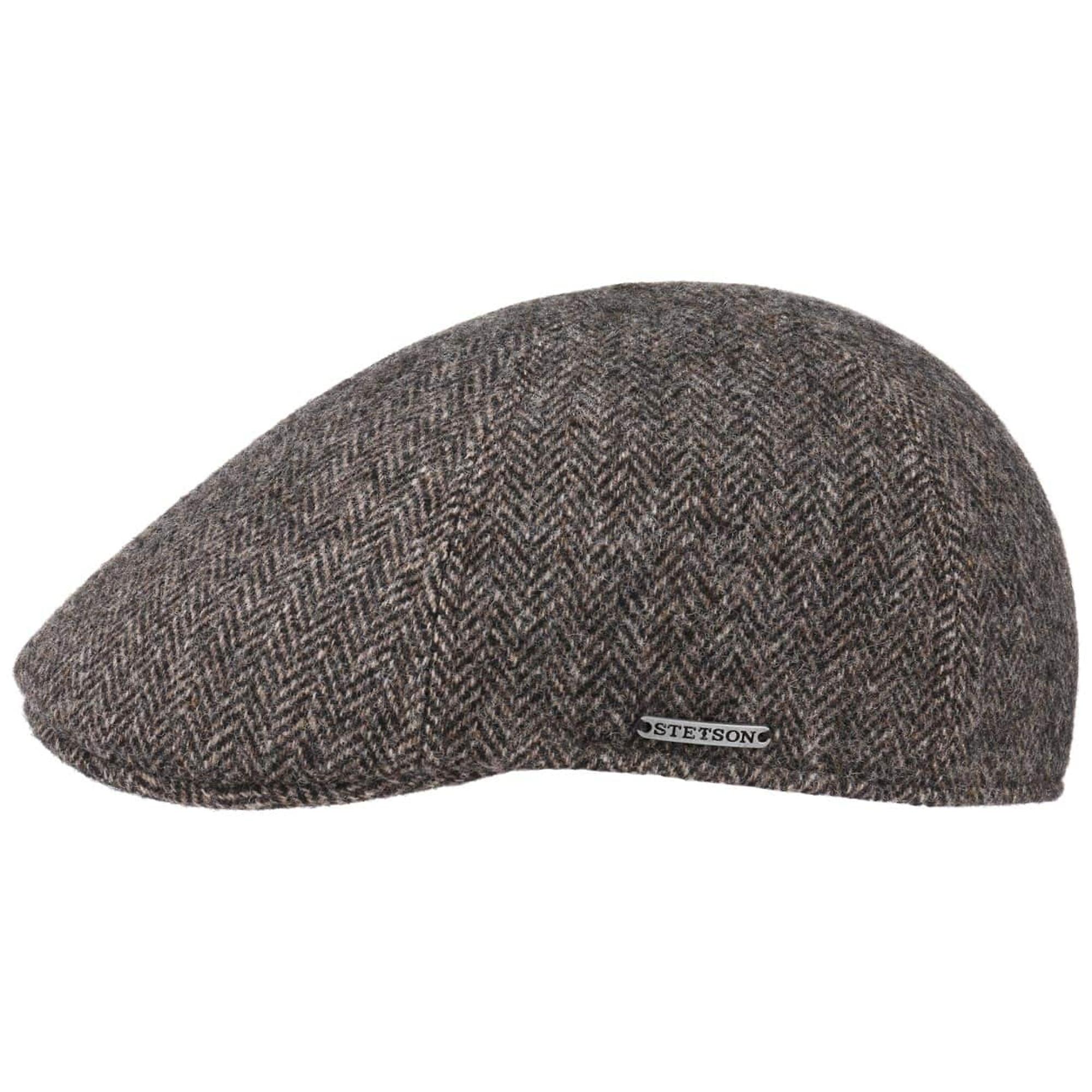 Product image 1 of 5 of Stetson Texas Wool Herringbone Flat Cap Hat - Anthracite Melange