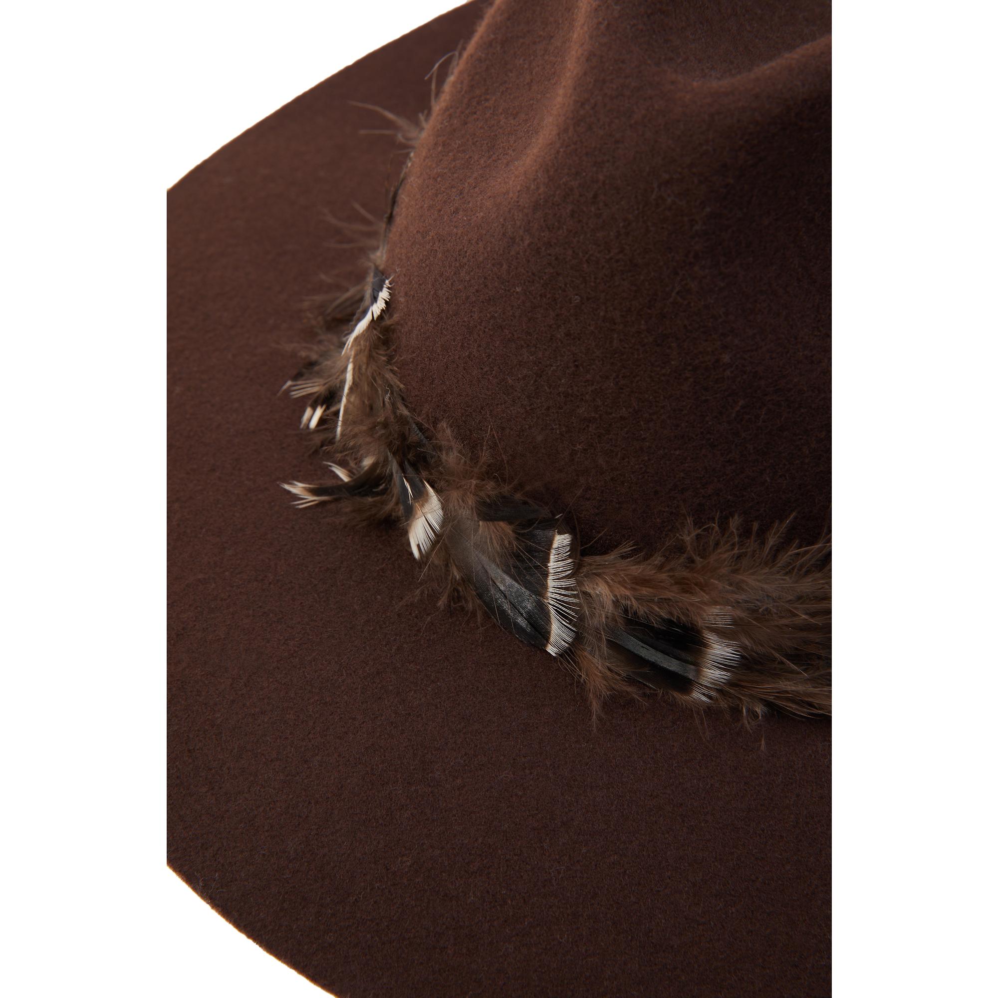Product image 7 of 9 of Holland Cooper Trilby Hat Iridescent Feather Band - Chocolate