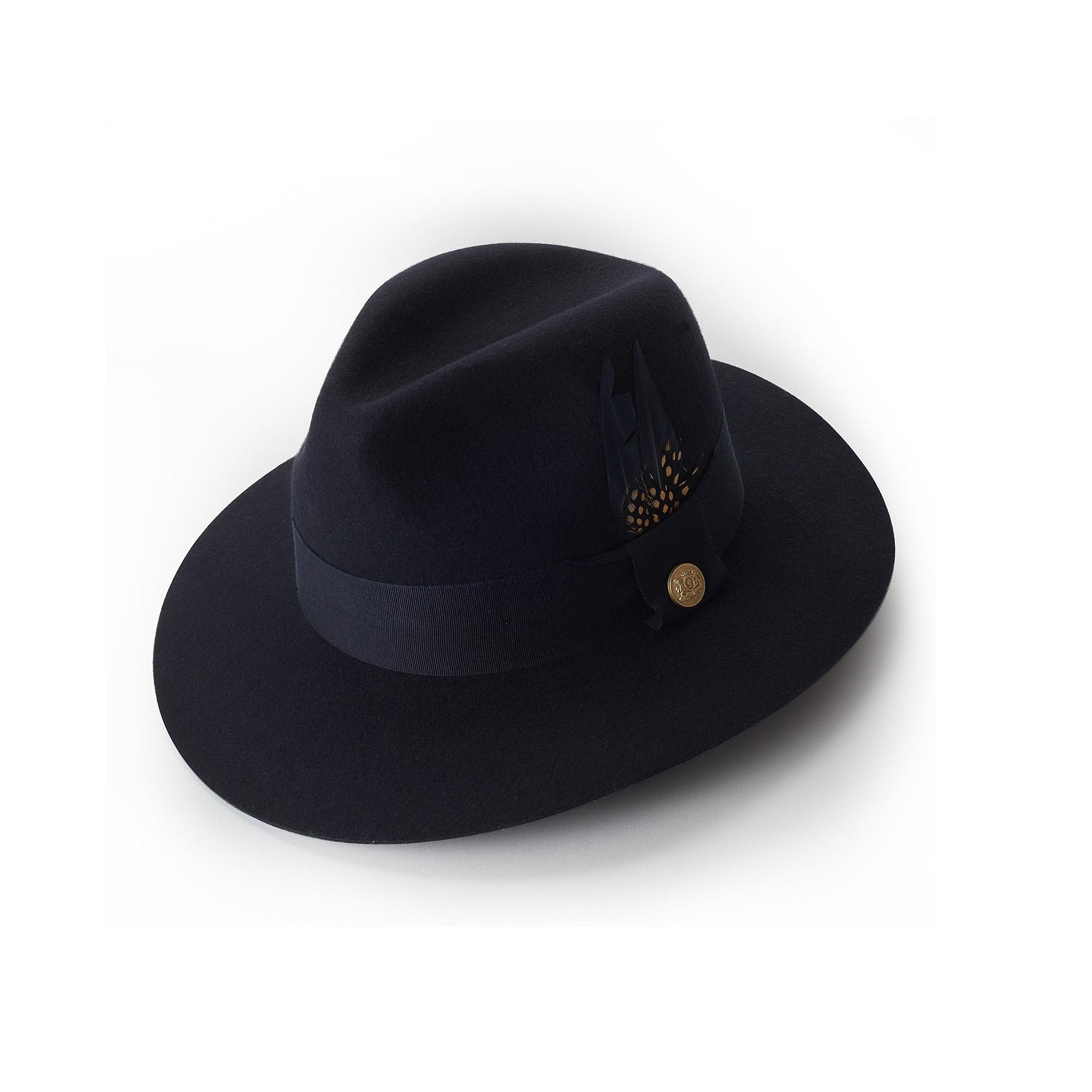 Product image 1 of 8 of Holland Cooper Trilby Hat Spot Feather - Ink Navy