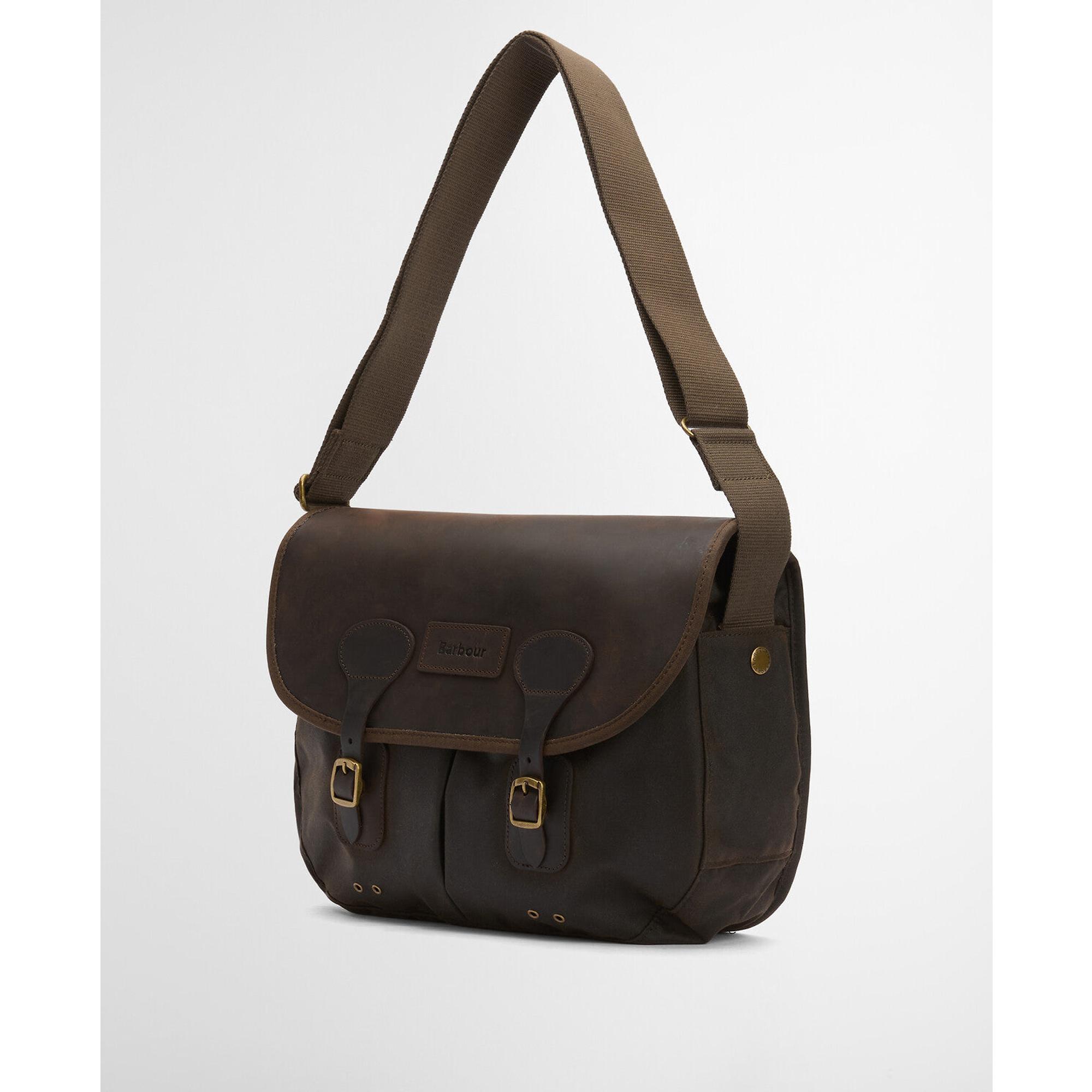Barbour Wax Leather Tarras Bag - Olive | British Attire