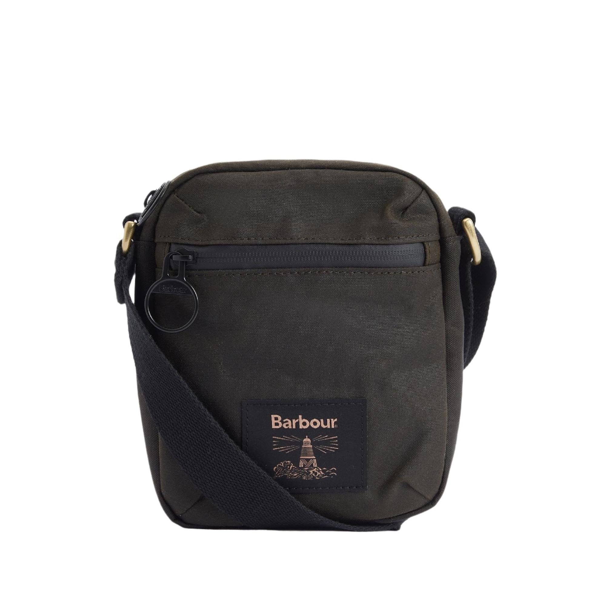 Product image 1 of 8 of Barbour Field Waxed Crossbody Bag - Olive/Black