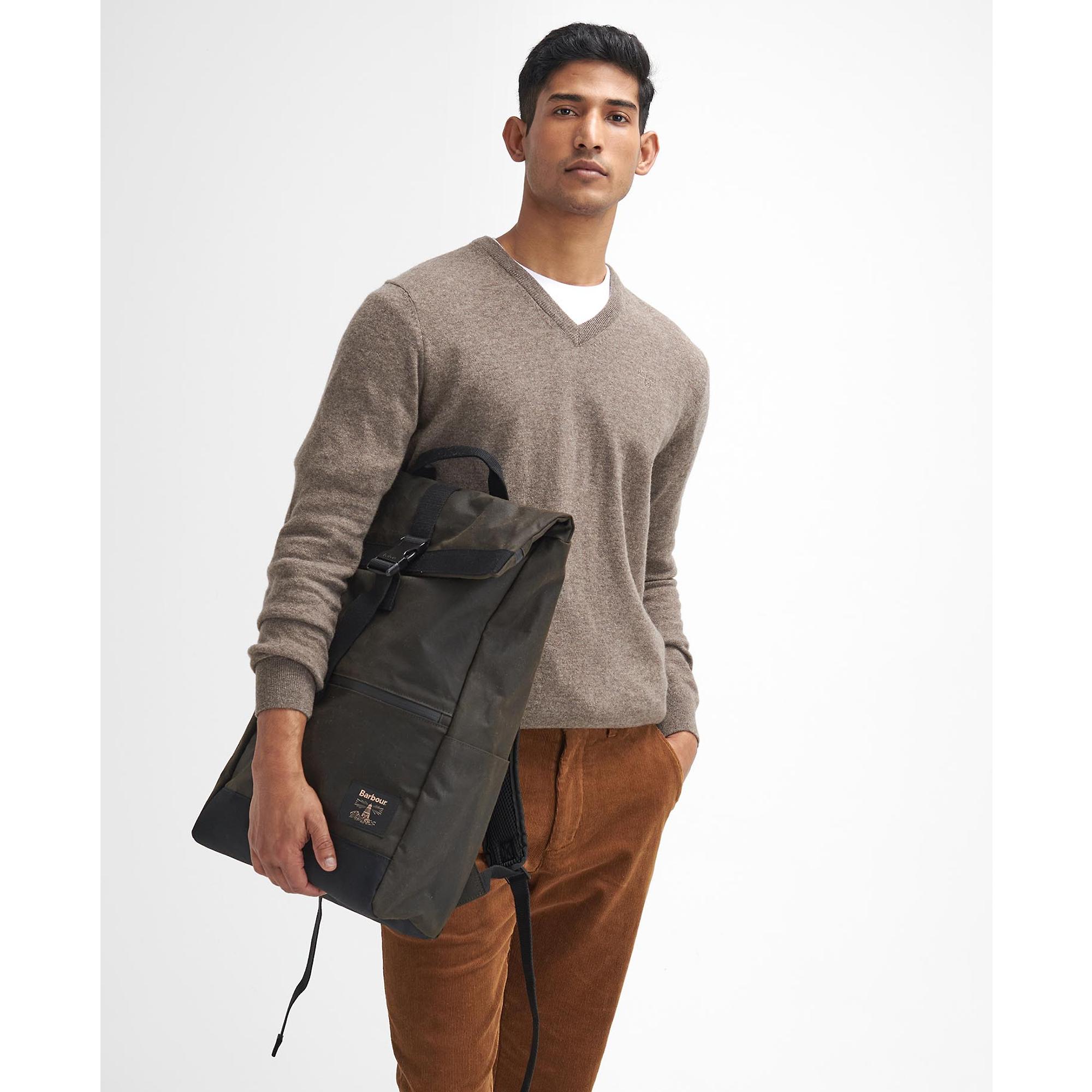 Product image 3 of 9 of Barbour Field Roll-Top Waxed Backpack - Olive/Black