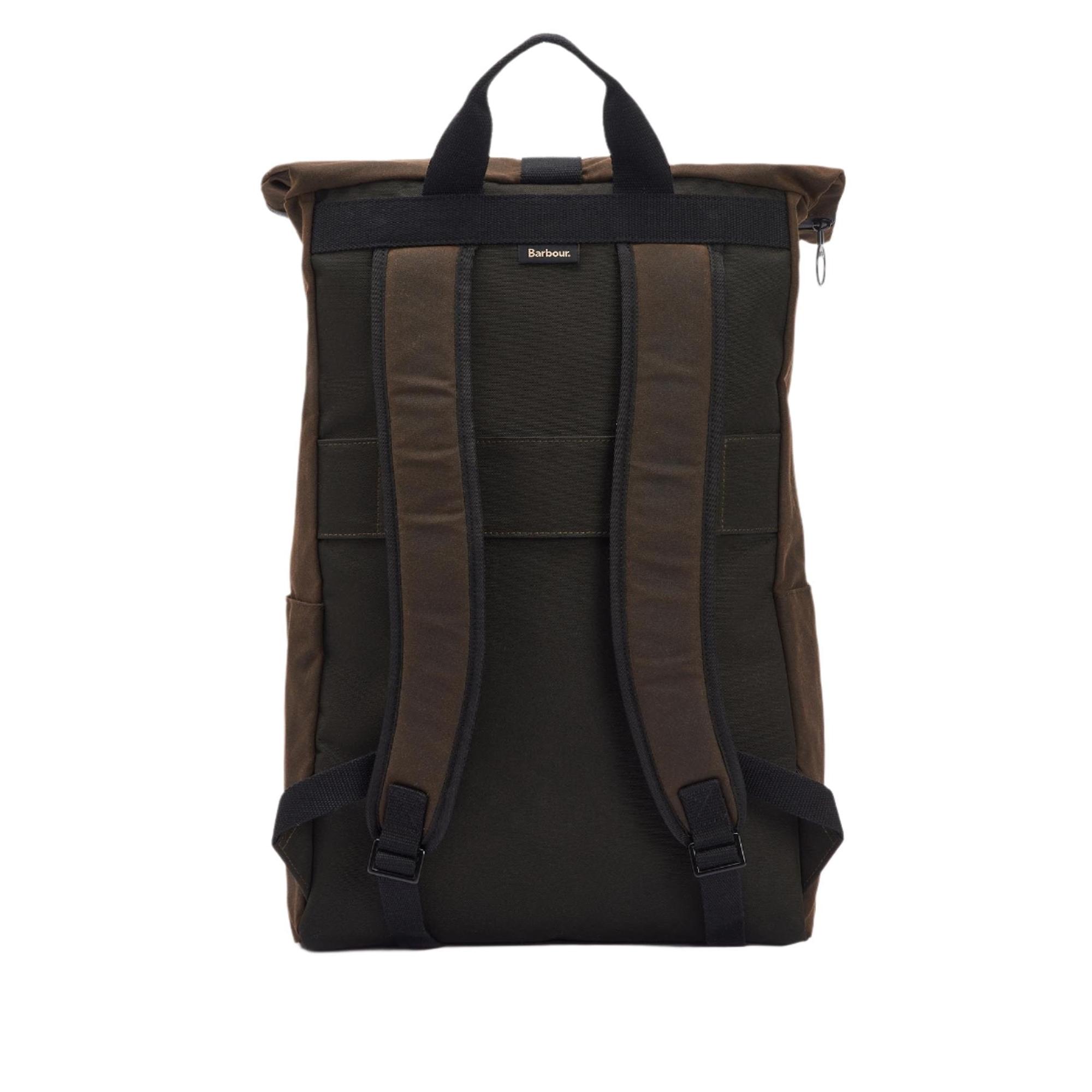 Product image 2 of 9 of Barbour Field Roll-Top Waxed Backpack - Olive/Black