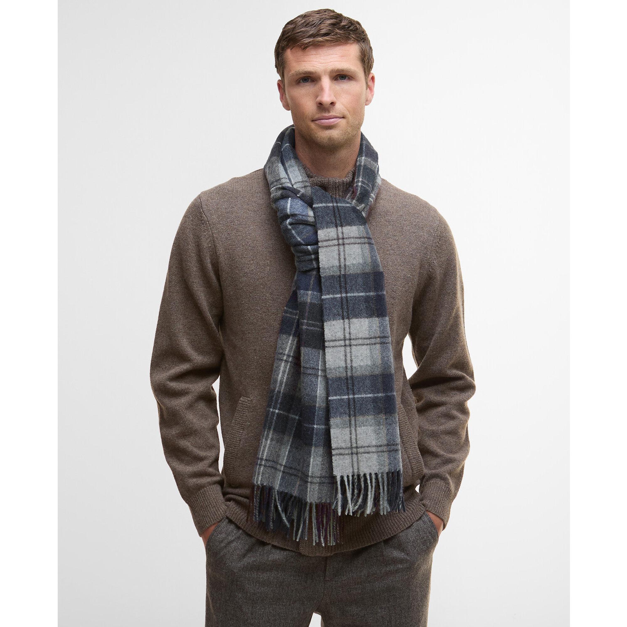 Product image 2 of 7 of Barbour Wool/Cashmere Tartan Scarf - Grey Midnight Tartan