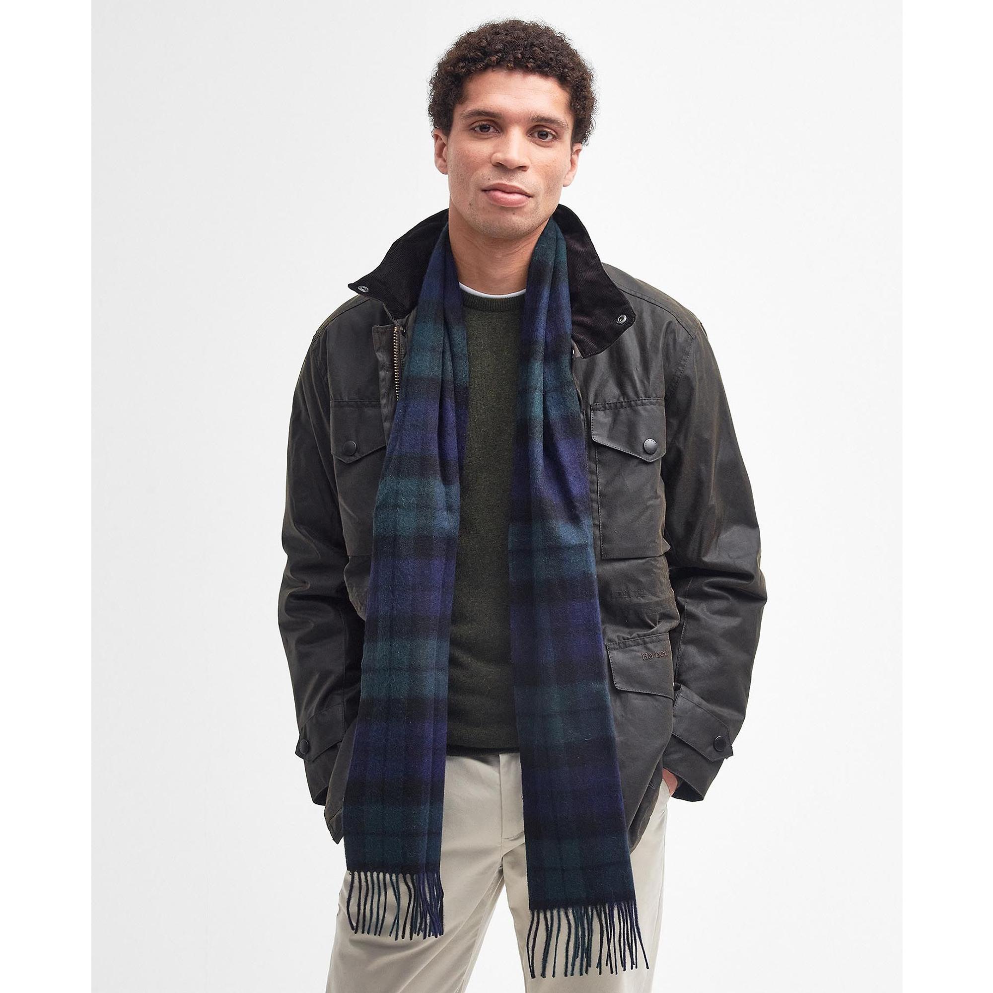 Product image 3 of 5 of Barbour New Check Tartan Scarf - Lambswool & Cashmere Mix - Black Watch