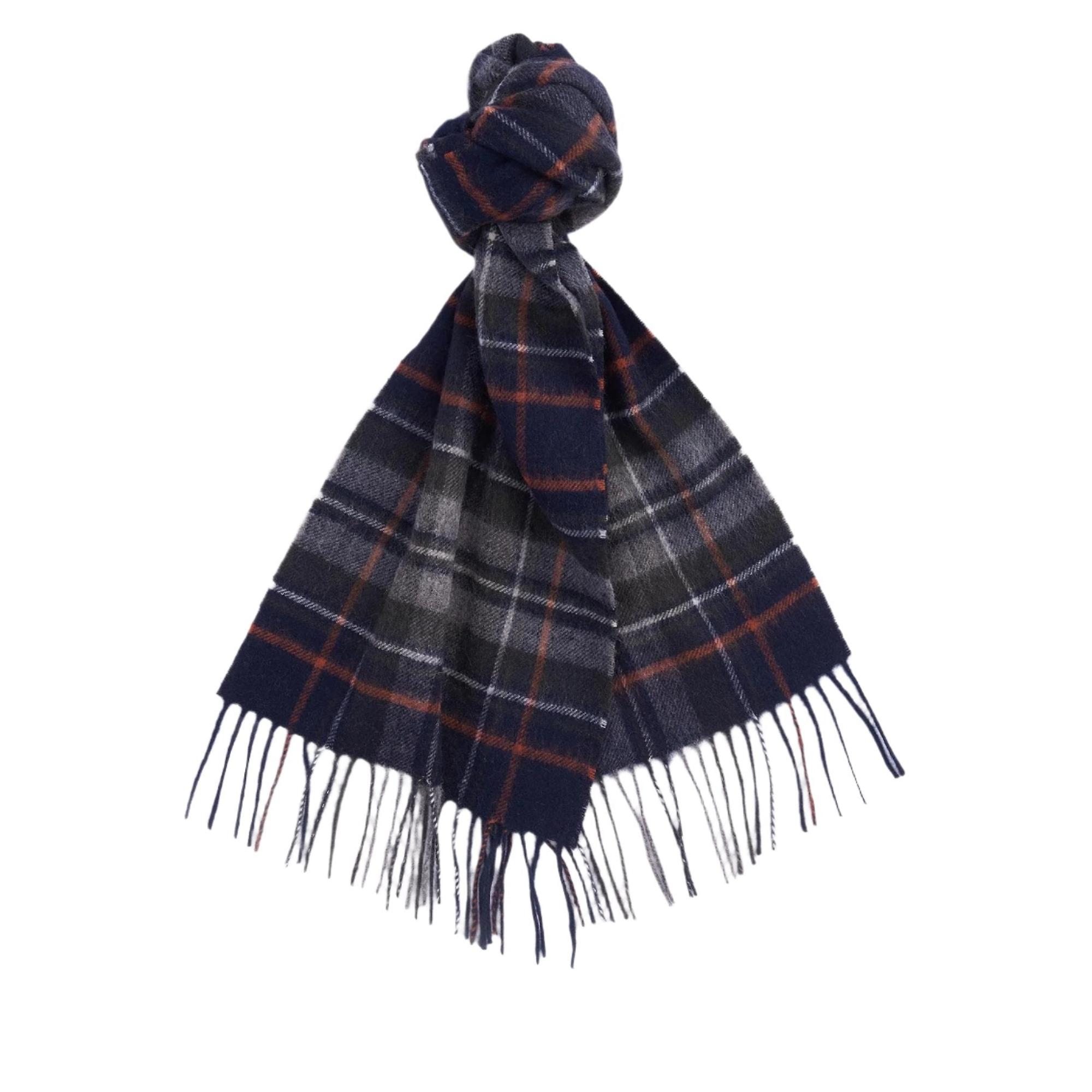 Product image 1 of 5 of Barbour New Check Tartan Scarf - Lambswool & Cashmere Mix - Navy/Dark Ginger