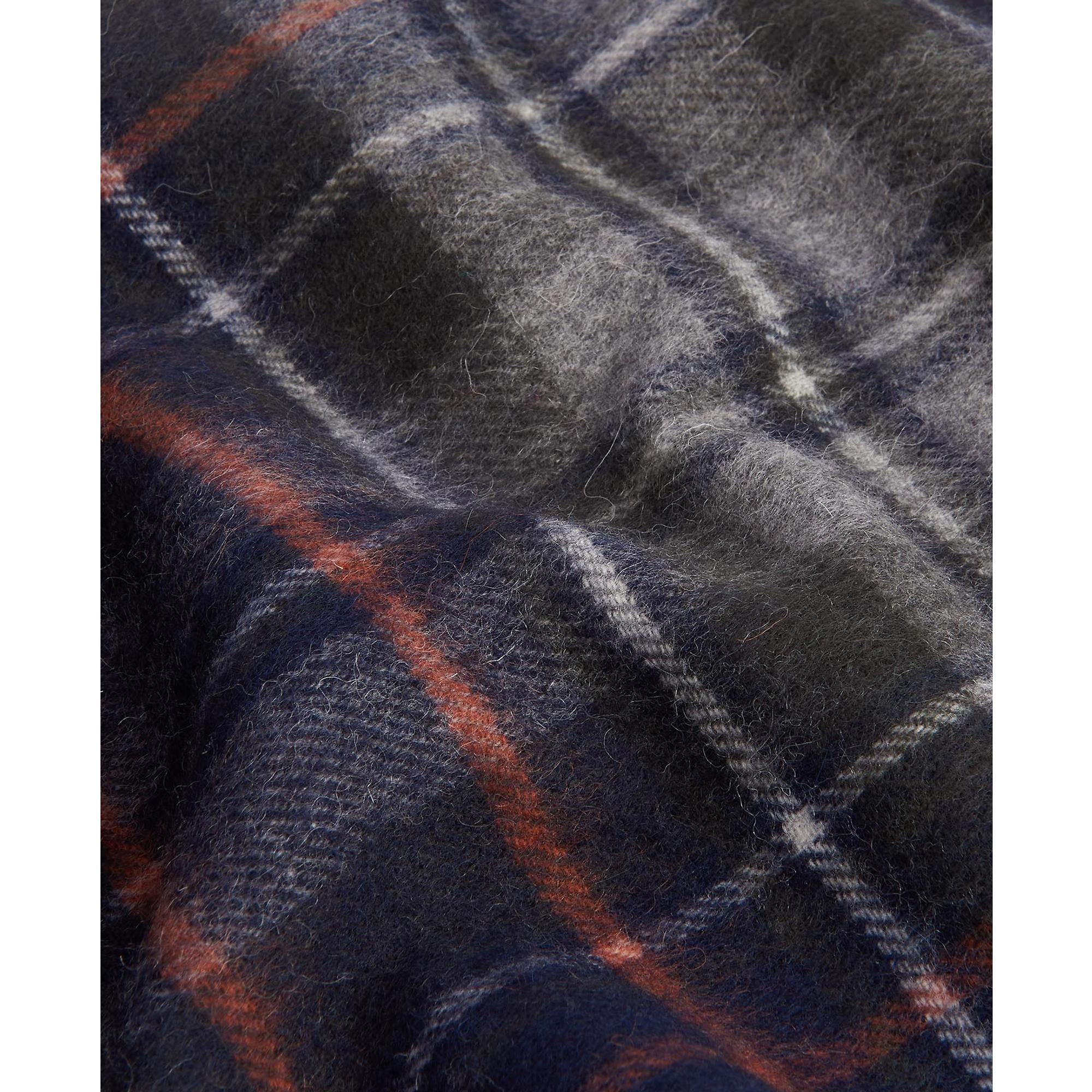 Product image 4 of 5 of Barbour New Check Tartan Scarf - Lambswool & Cashmere Mix - Navy/Dark Ginger