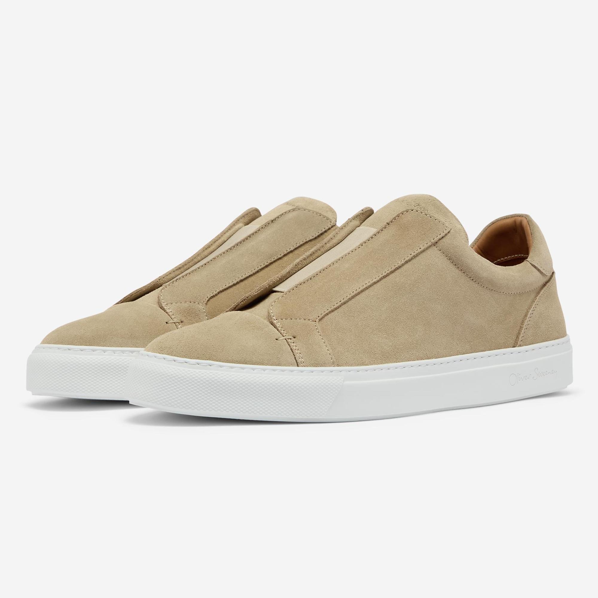 Product image 2 of 5 of Oliver Sweeney Men's Valezim Perforated Calf Suede Slip-on Trainers - Sand