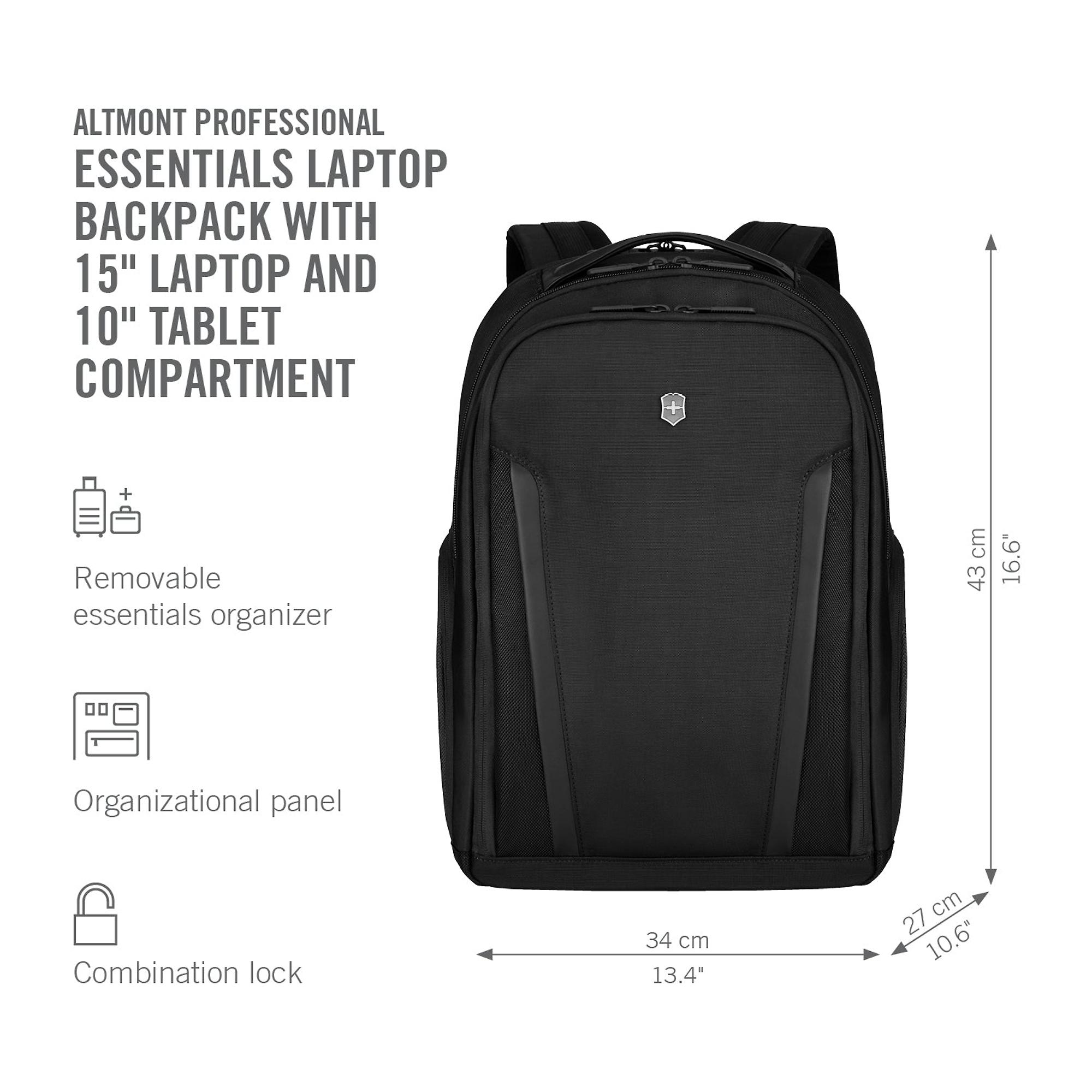 Product image 2 of 12 of Victorinox Altmont Professional 15" Essential Laptop Backpack - Black