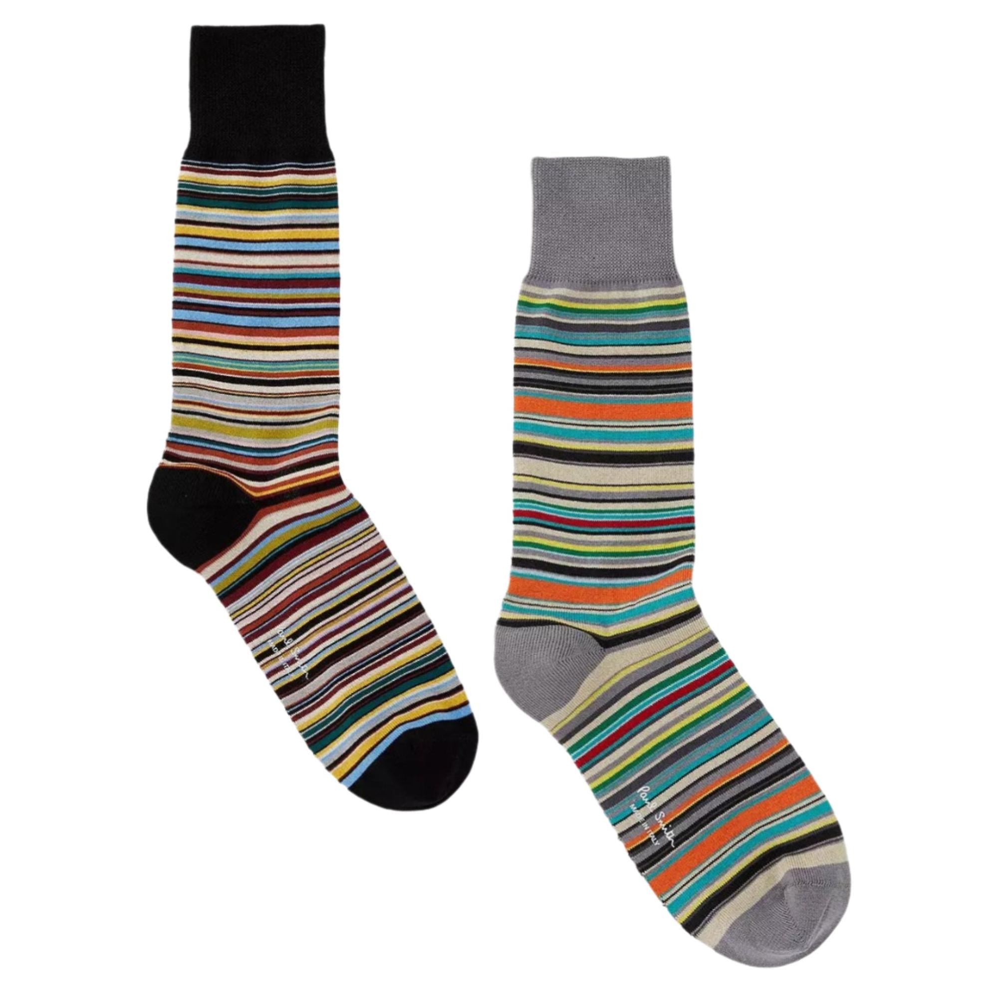 Product image 1 of 4 of Paul Smith Men's Signature Stripe Socks - 2 Pack - Black & Grey - One Size