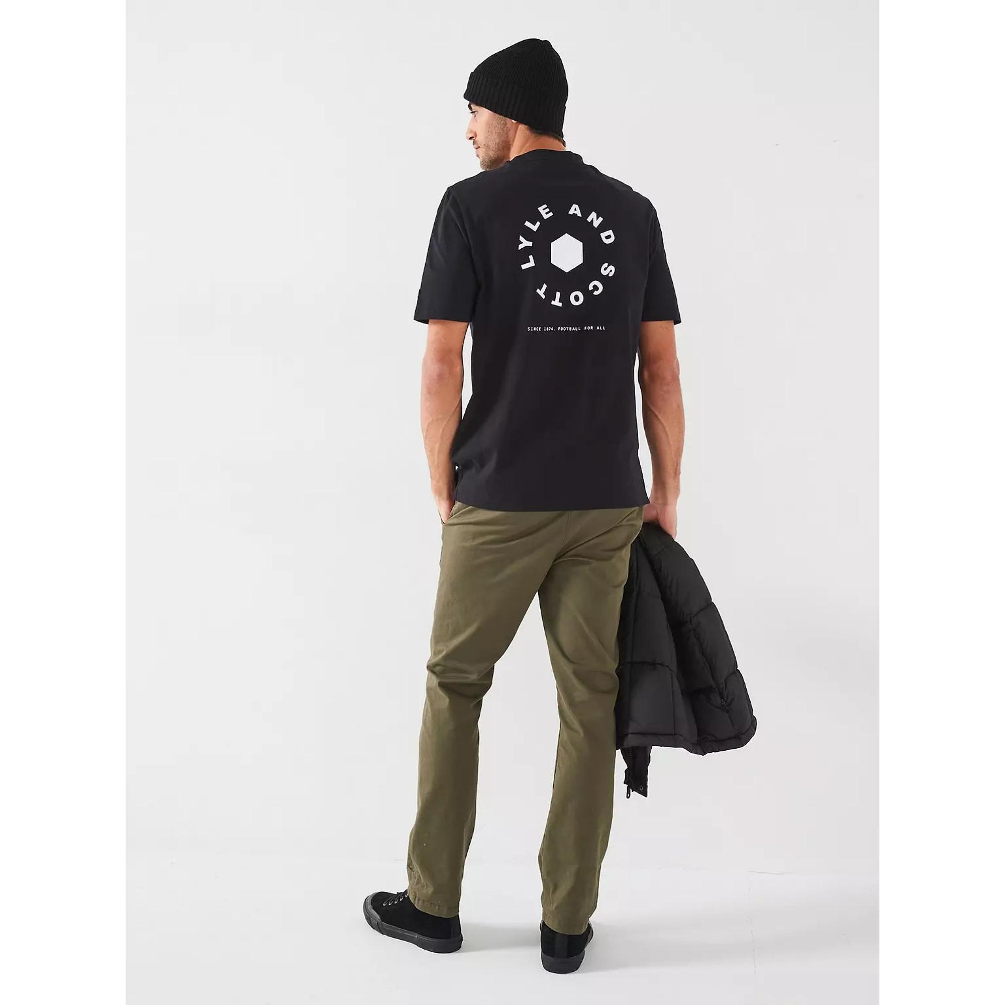 Product image 5 of 5 of Lyle & Scott Men's Football Wheel Graphic T-Shirt - Jet Black