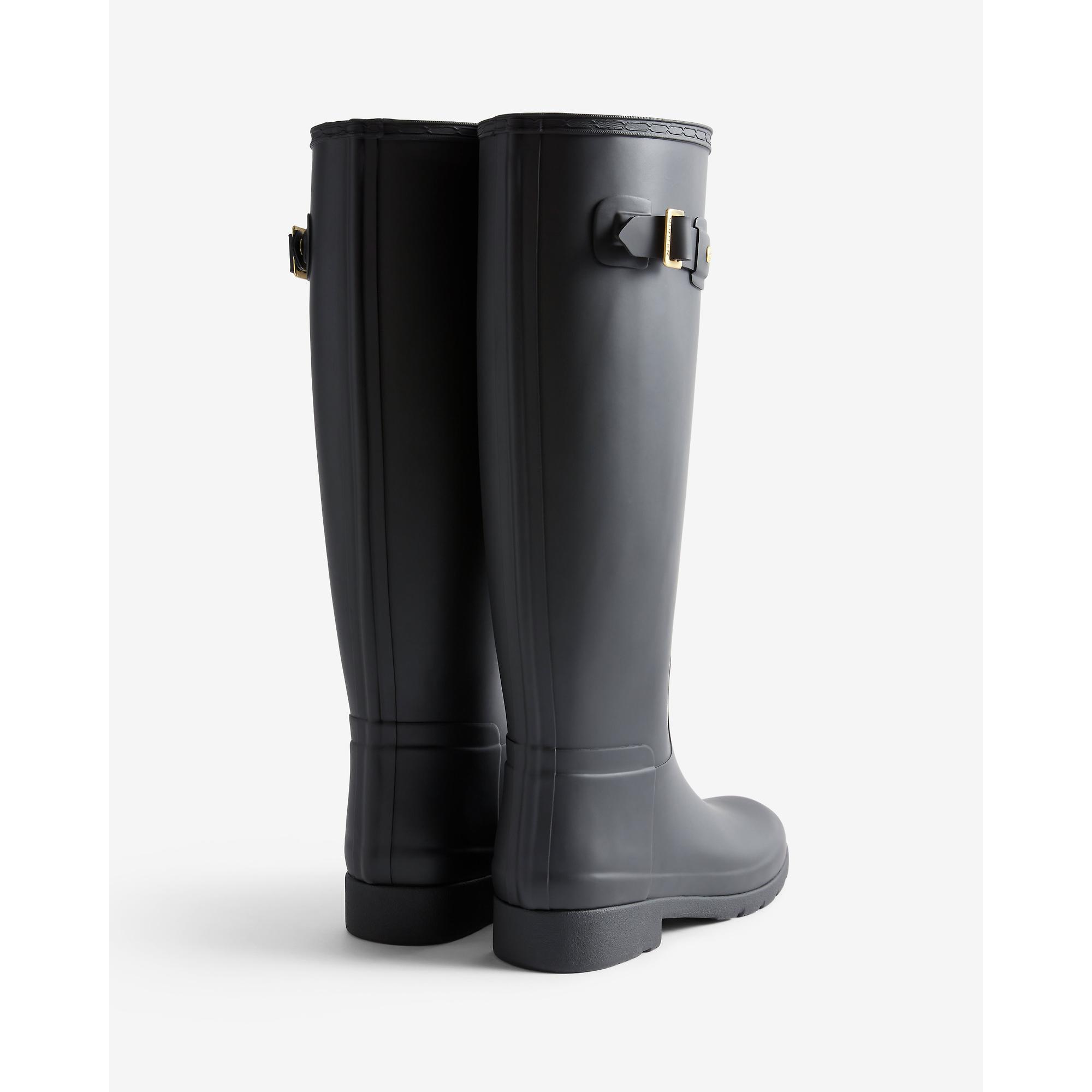 Product image 3 of 7 of Hunter Women's Refined Gold Trim Tall Wellington Boots - Black