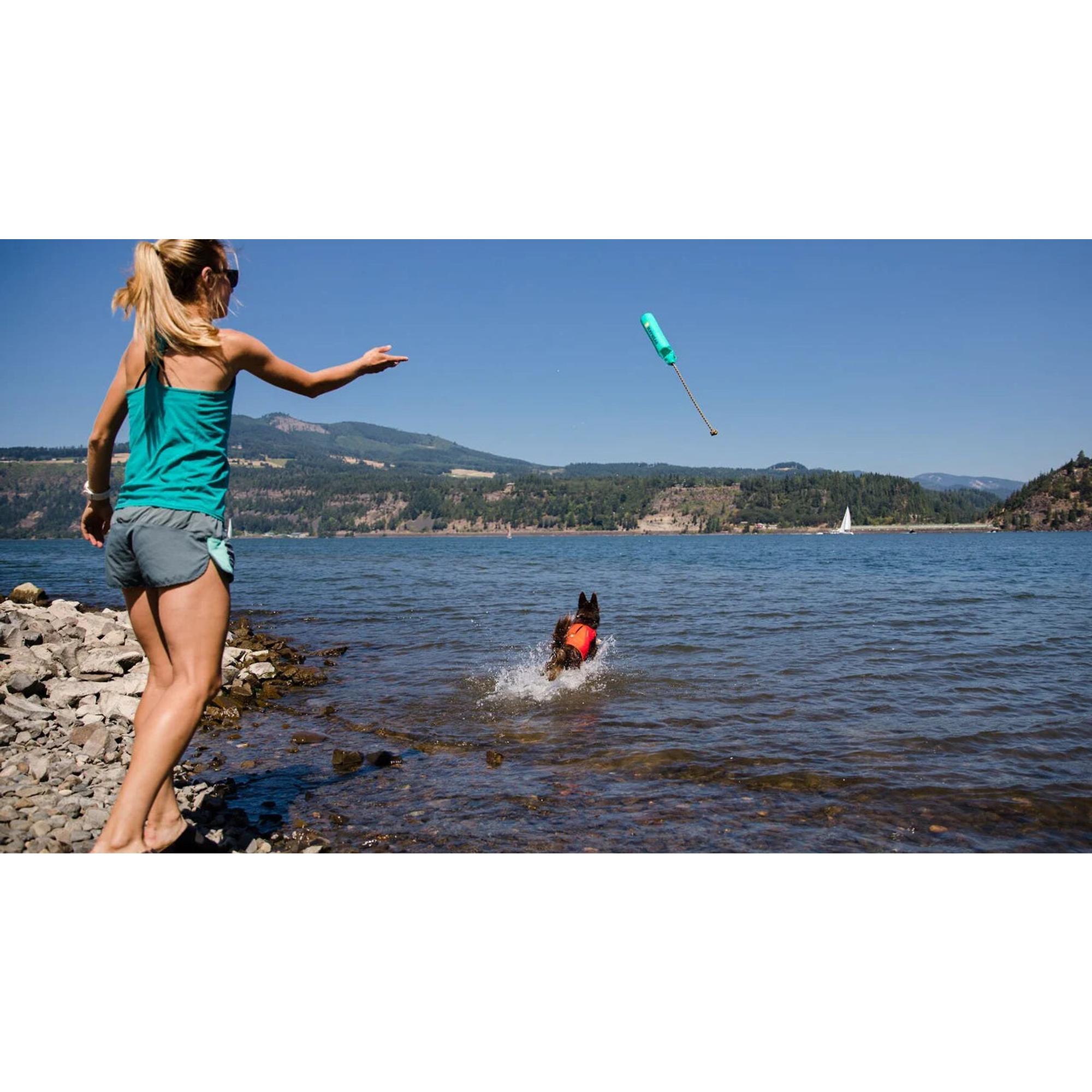 Product image 6 of 9 of RUFFWEAR Lunker Floating Throw Toy - Campfire Orange