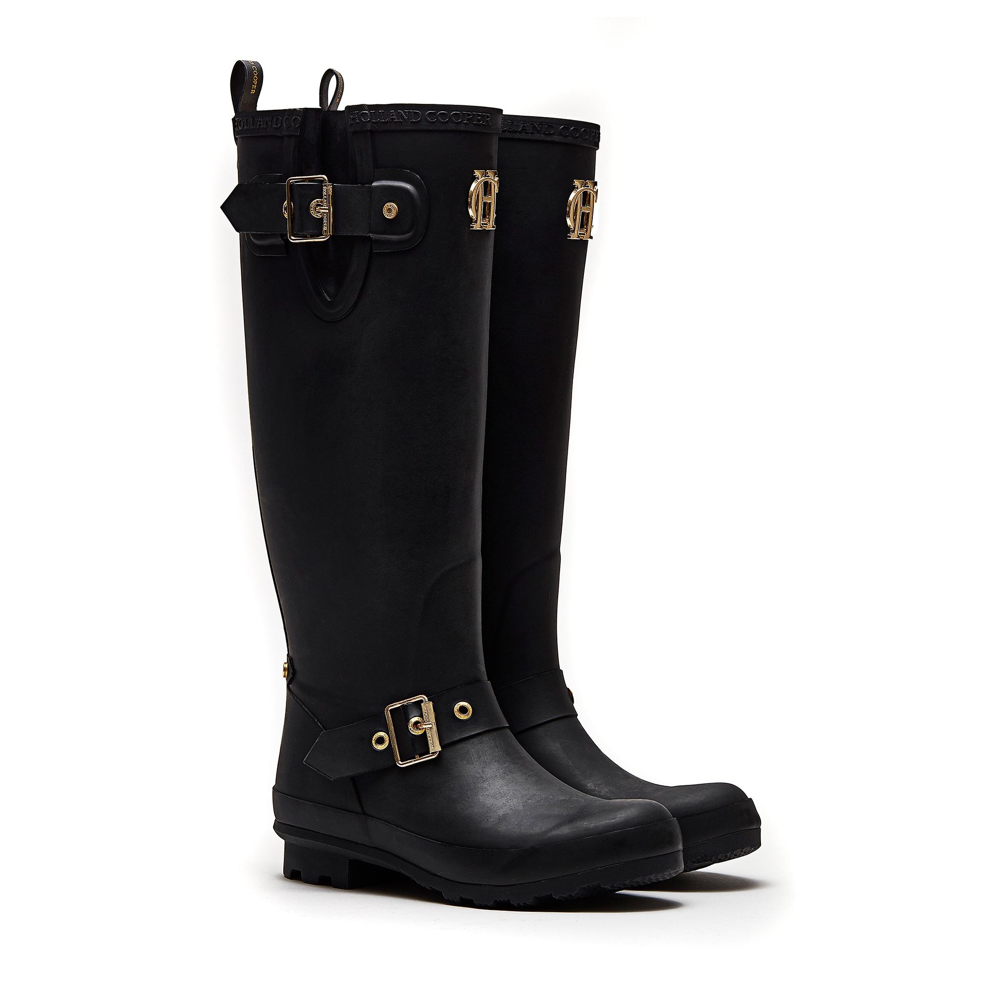 Product image 3 of 11 of Holland Cooper Women's Sherpa Lined Regency Wellingtons - Matte Black