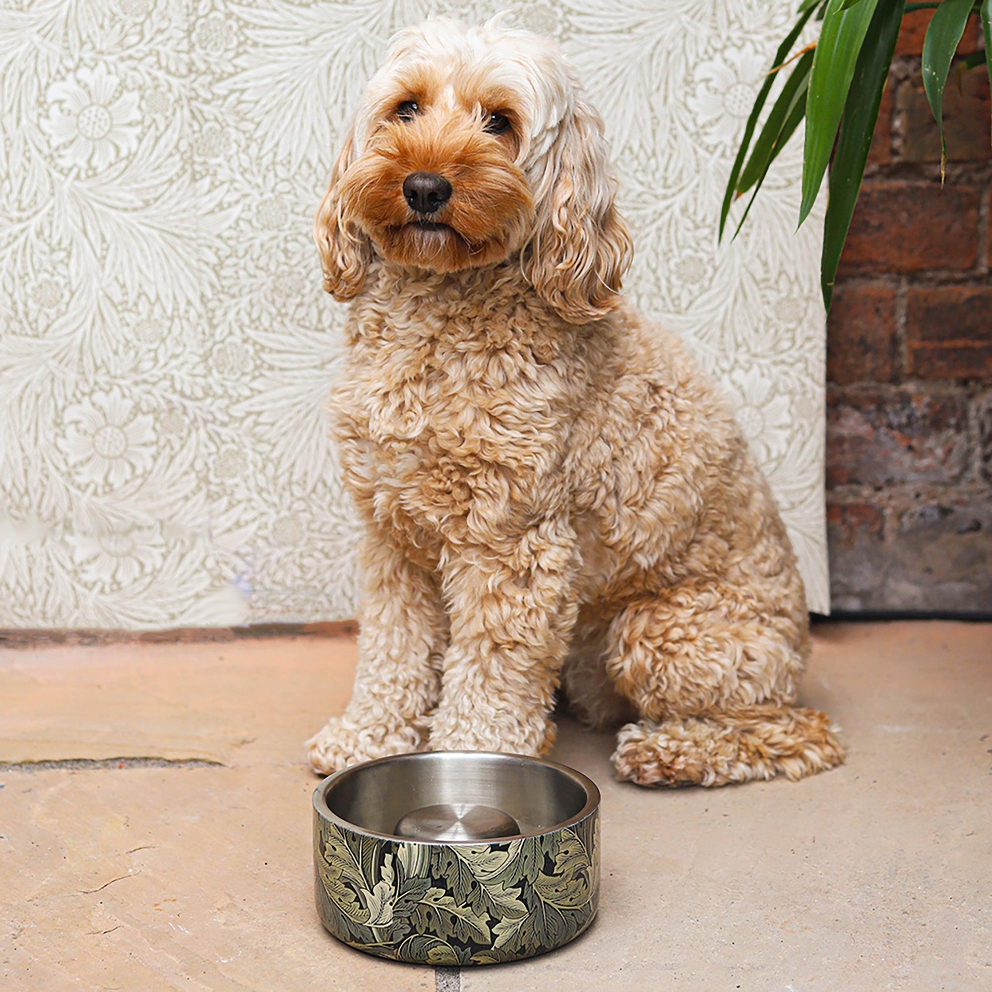 Product image 2 of 6 of William Morris Double Walled Dog Slow Feeder - Acanthus Print
