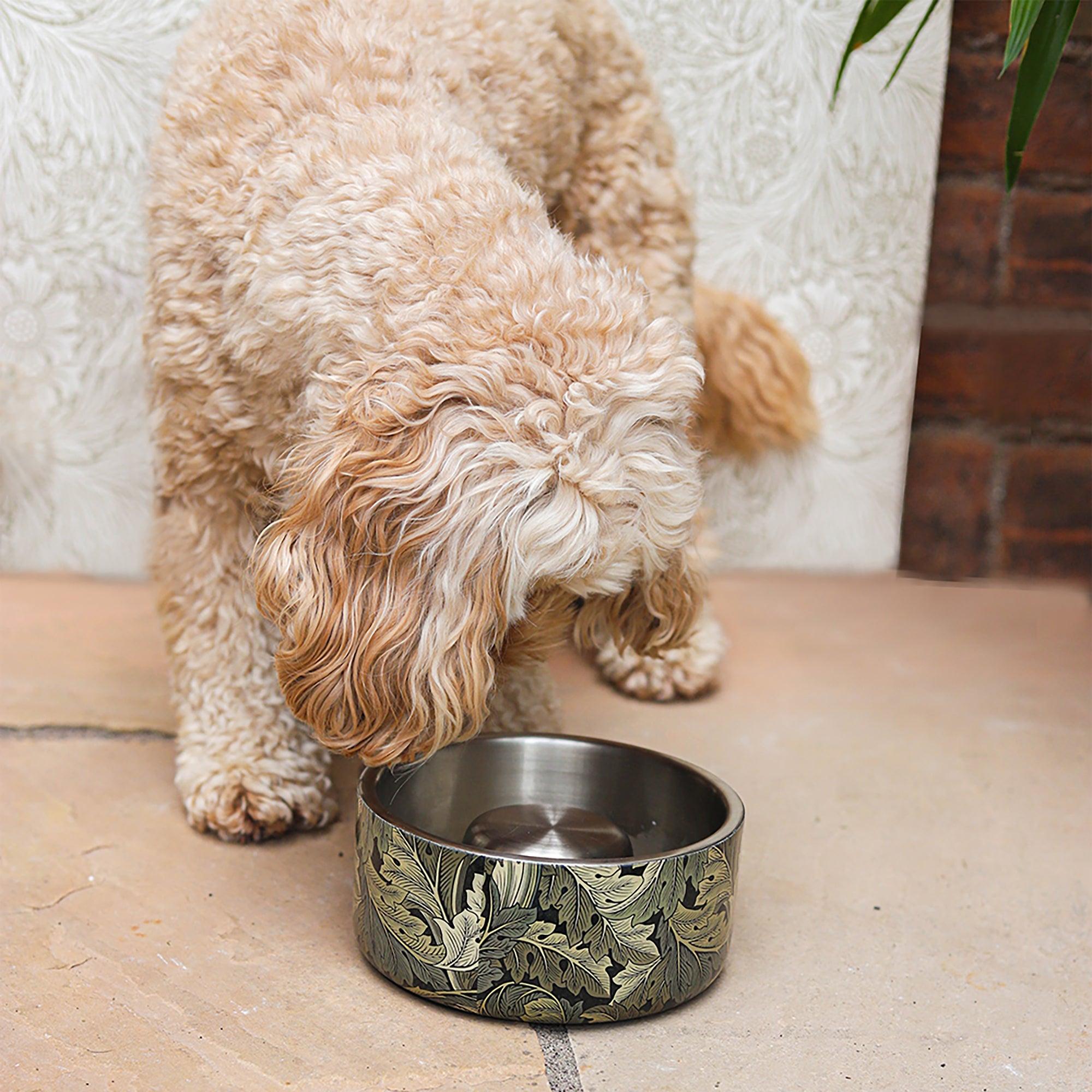 Product image 3 of 6 of William Morris Double Walled Dog Slow Feeder - Acanthus Print