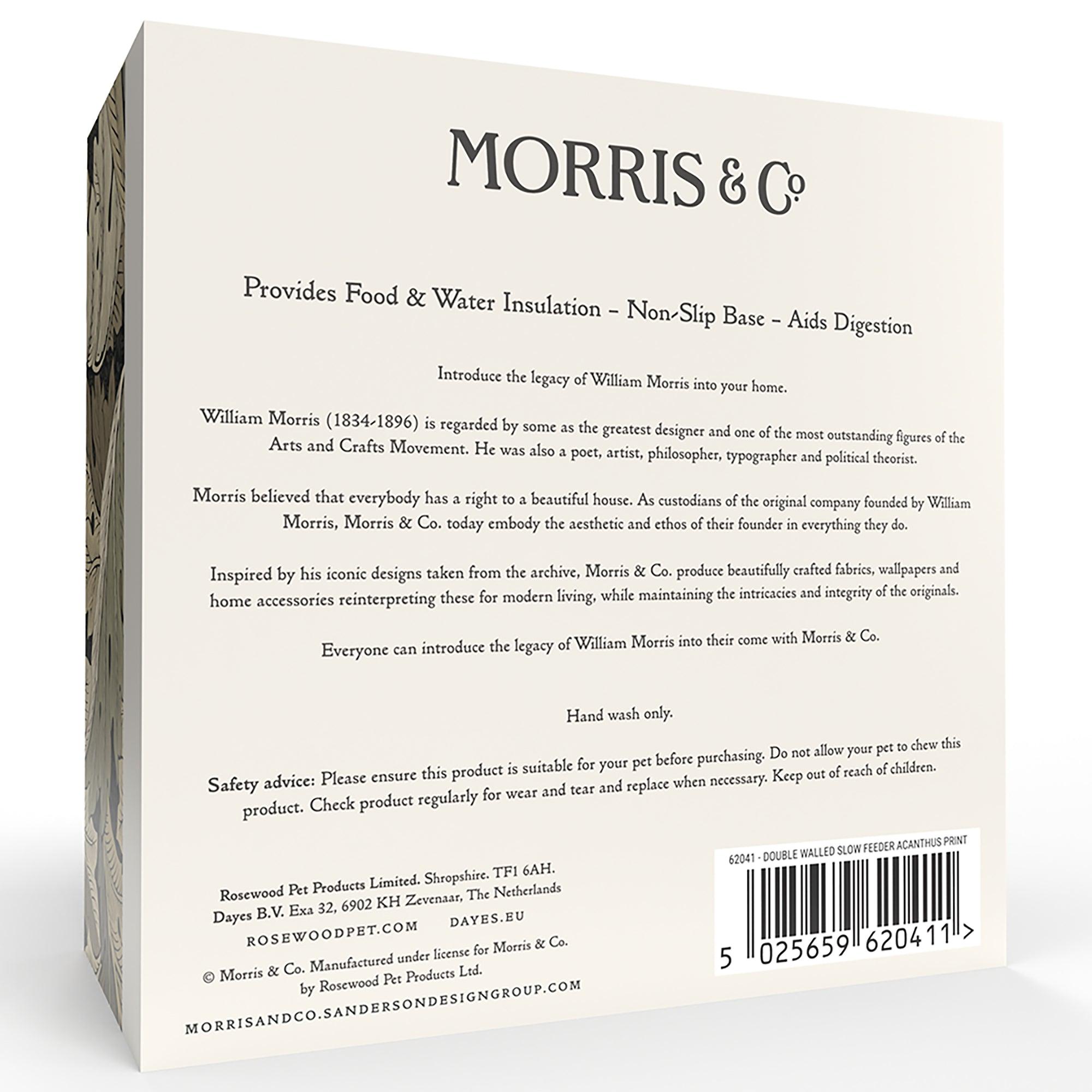 Product image 5 of 6 of William Morris Double Walled Dog Slow Feeder - Acanthus Print