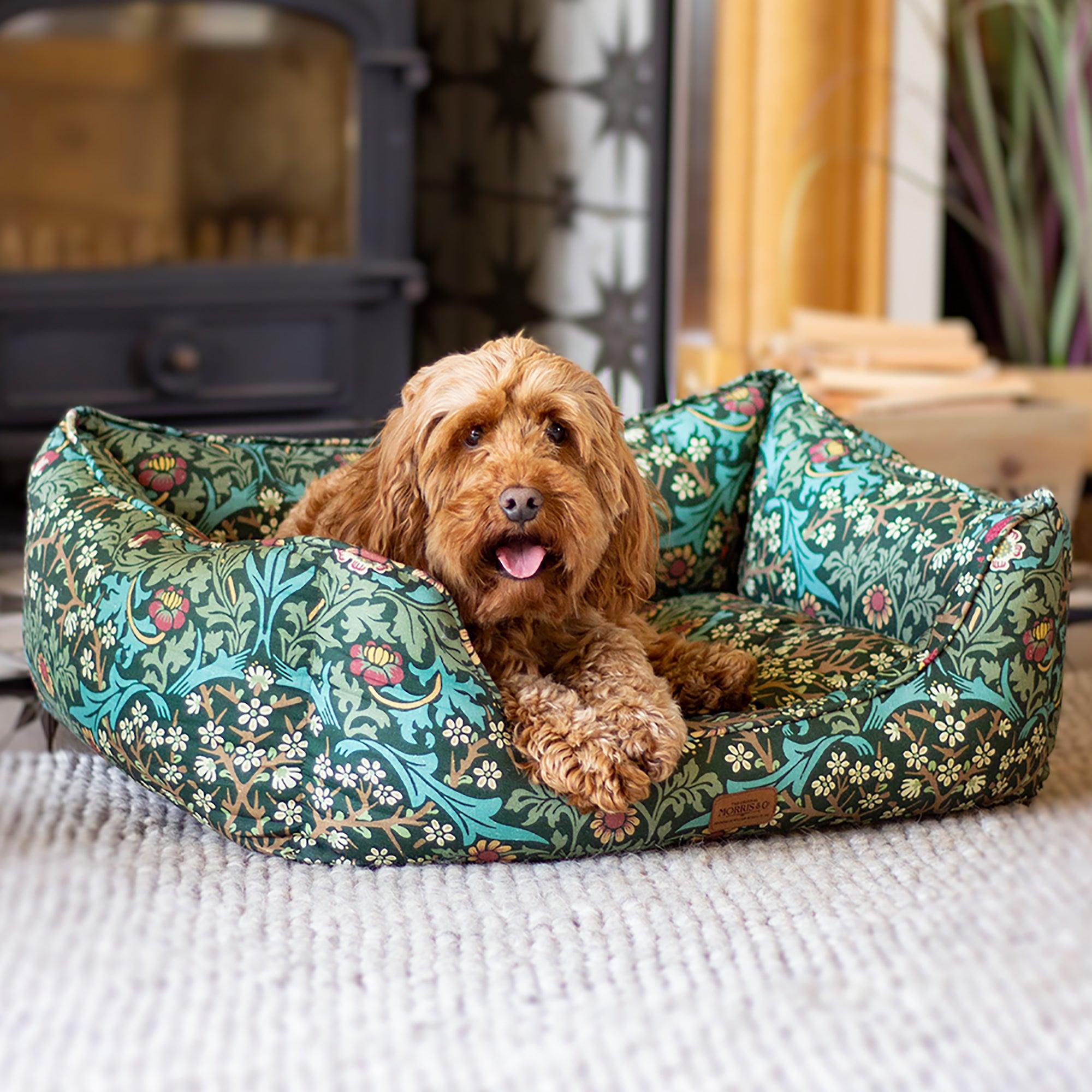 Product image 2 of 7 of William Morris Square Dog Bed - Blackthorn Print