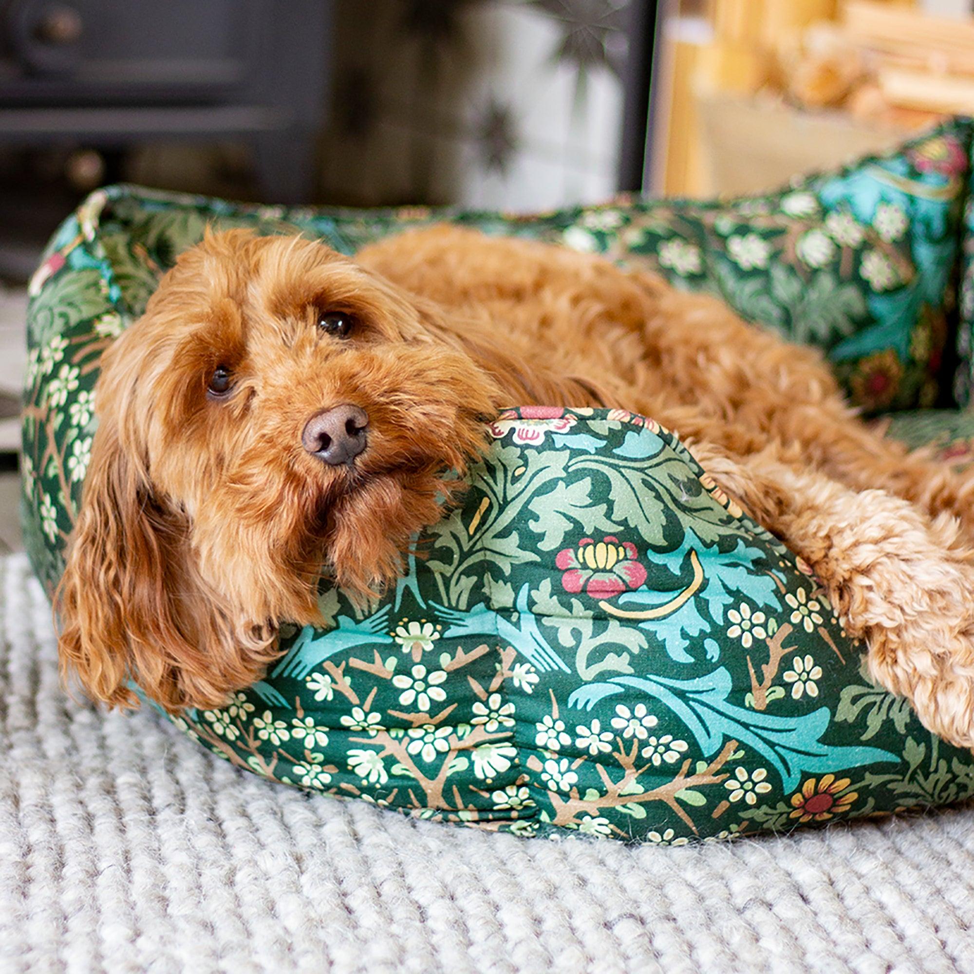 Product image 4 of 7 of William Morris Square Dog Bed - Blackthorn Print