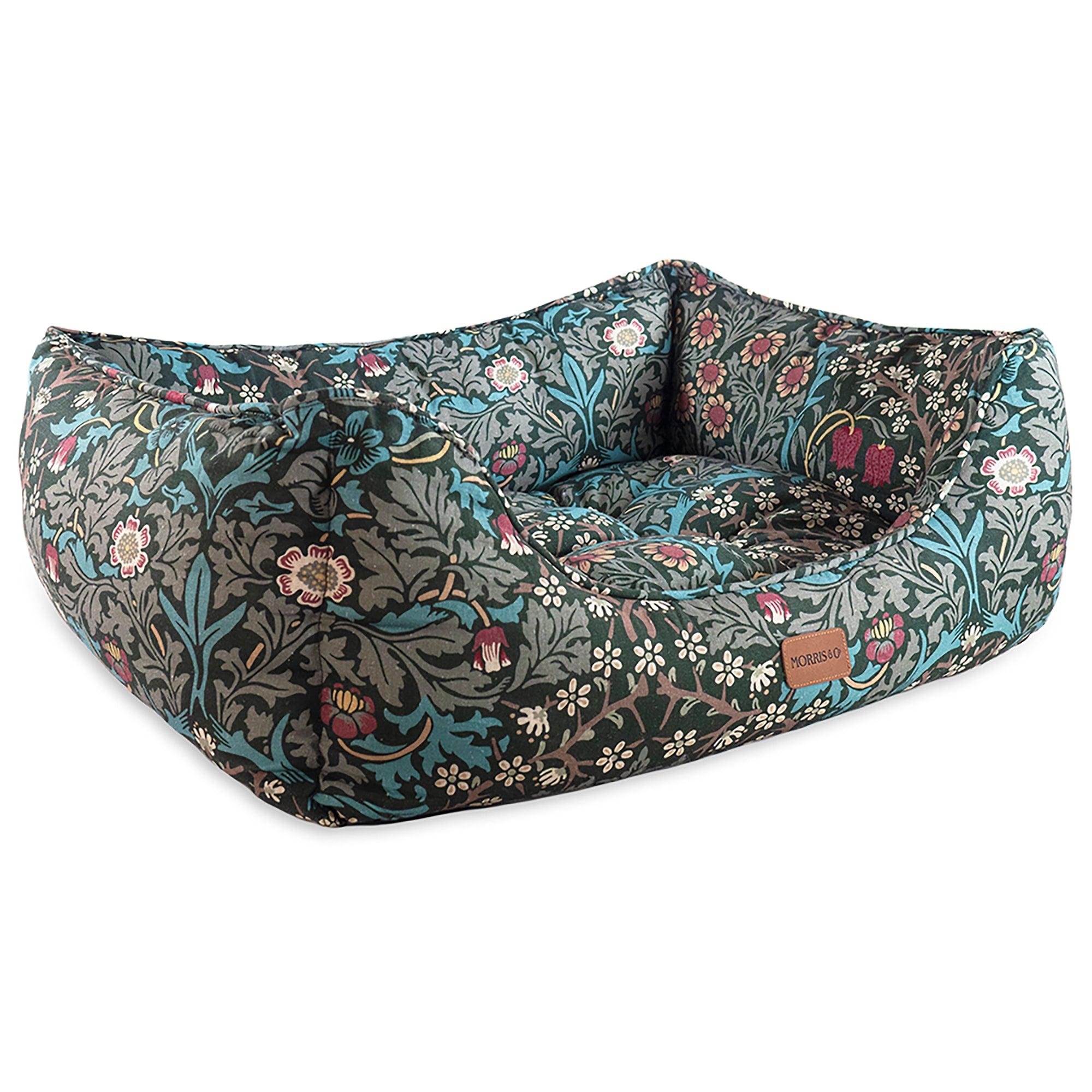 Product image 5 of 7 of William Morris Square Dog Bed - Blackthorn Print