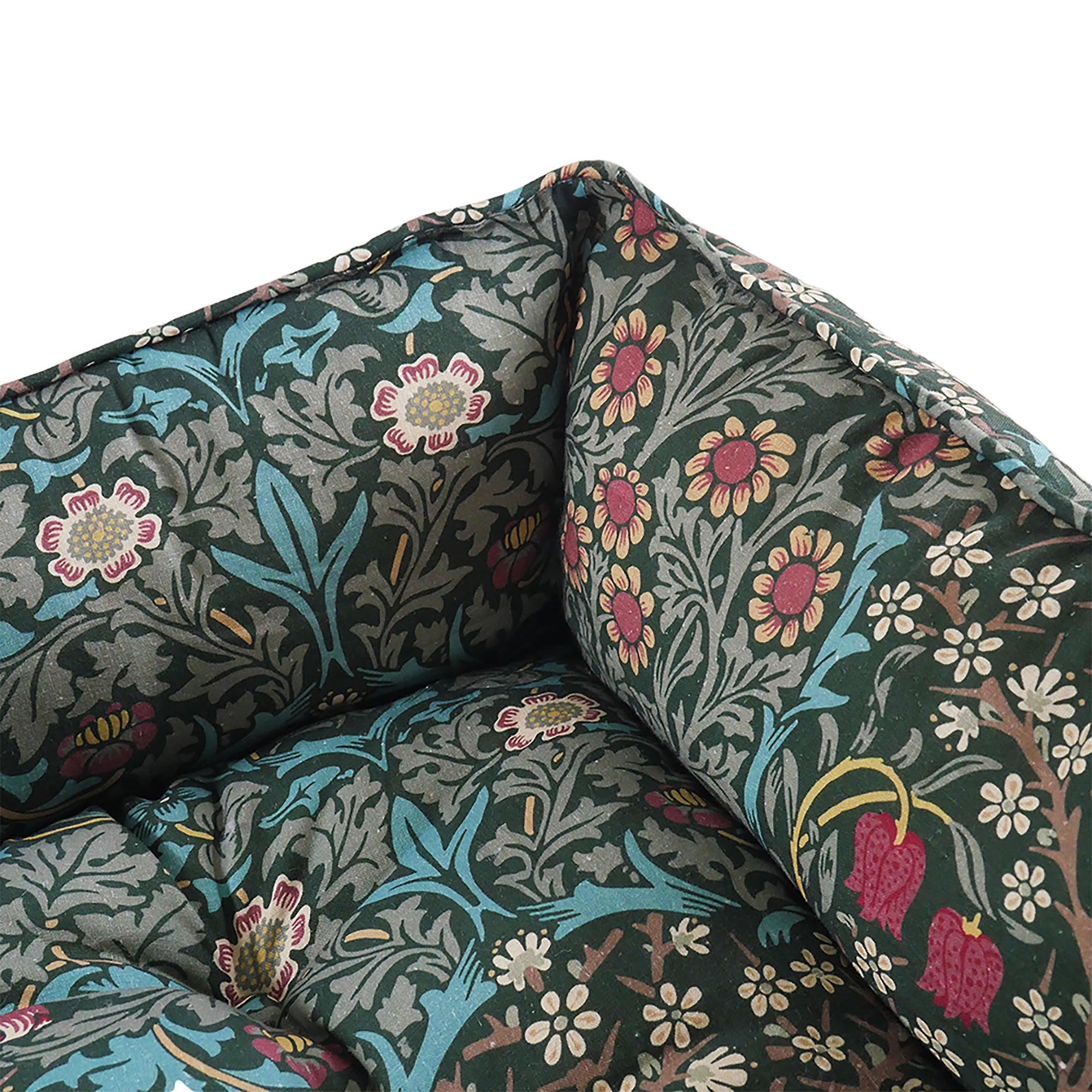 Product image 6 of 7 of William Morris Square Dog Bed - Blackthorn Print