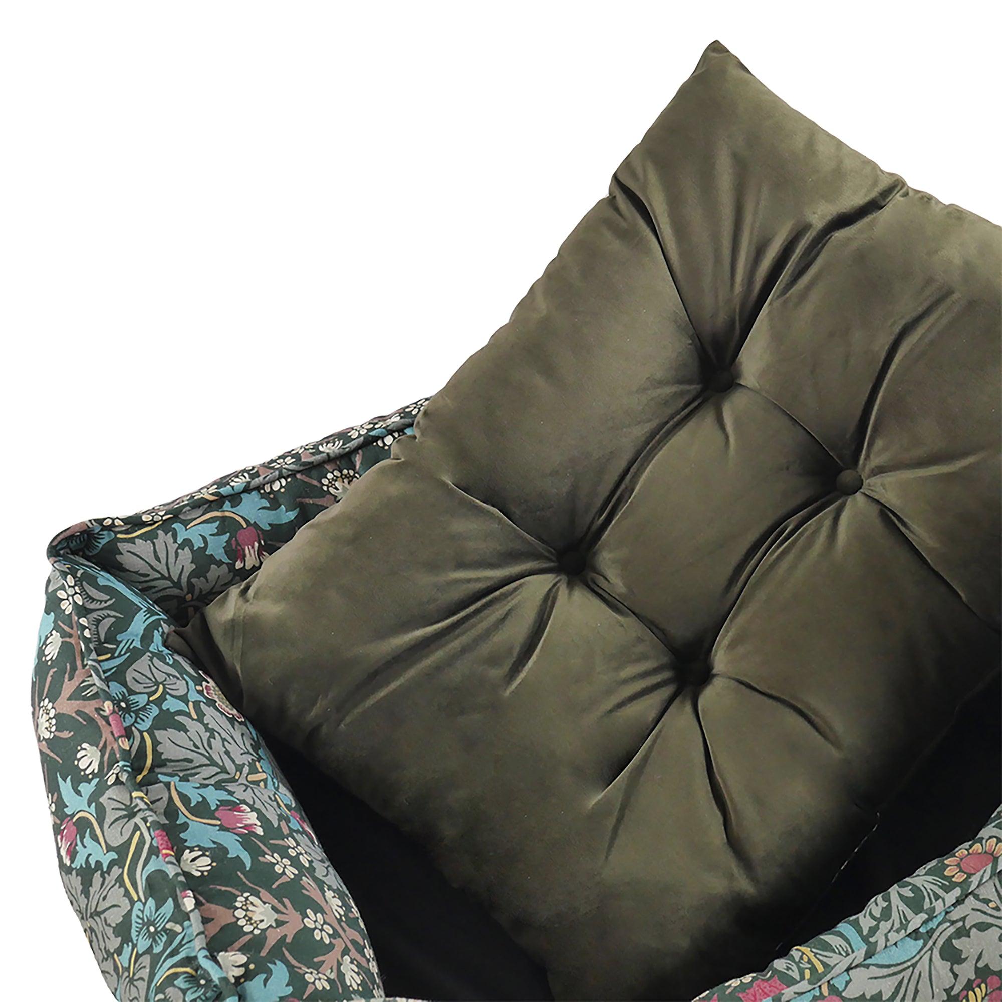 Product image 7 of 7 of William Morris Square Dog Bed - Blackthorn Print