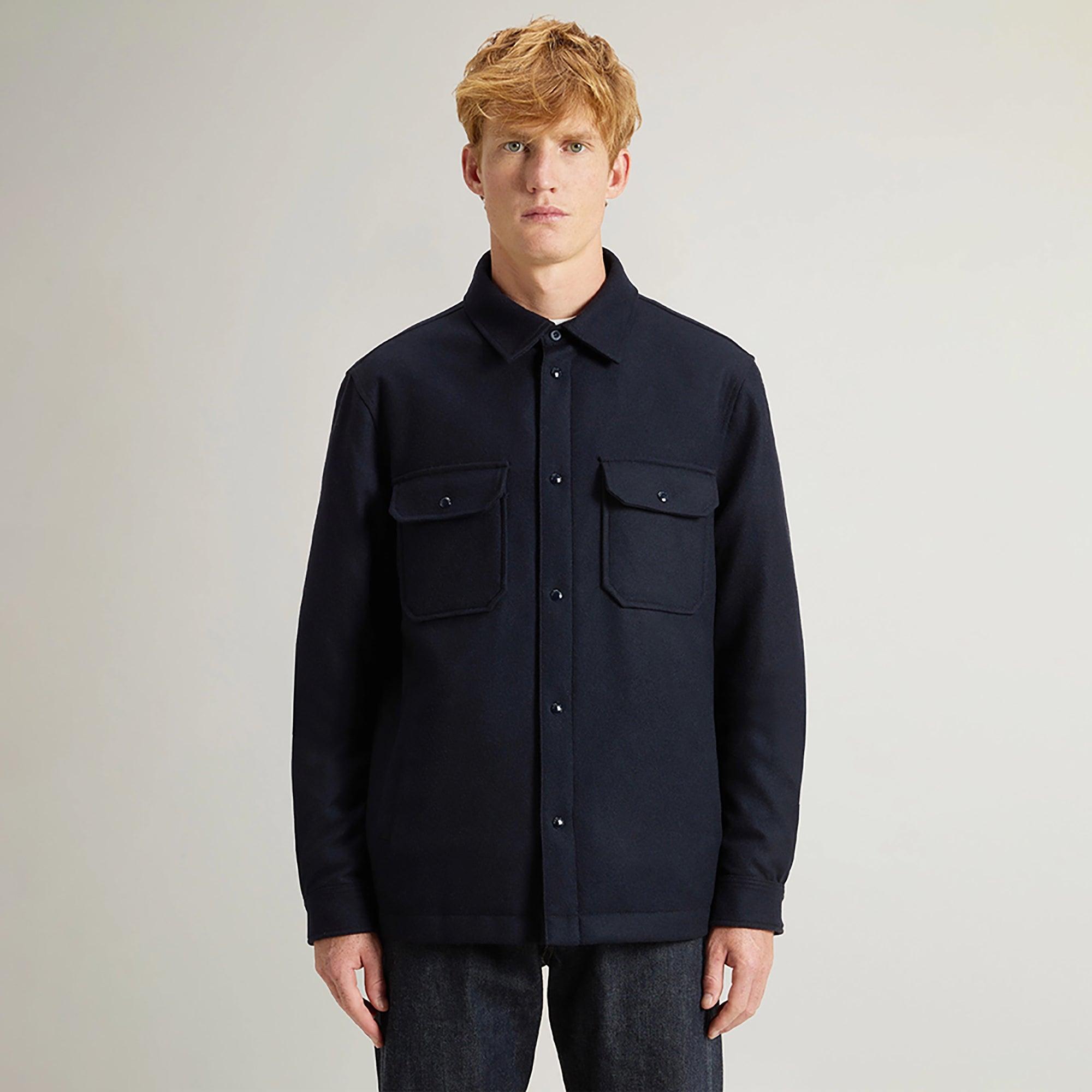 Product image 2 of 9 of Woolrich Men's Alaskan Padded Overshirt - Melton Blue