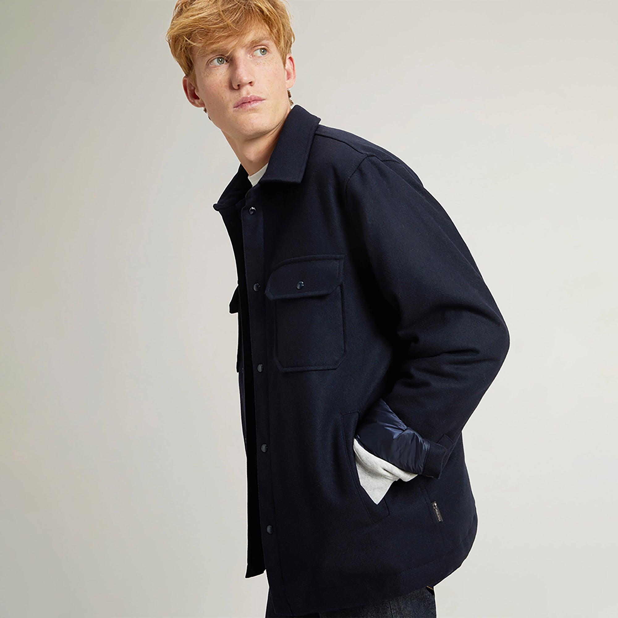 Product image 5 of 9 of Woolrich Men's Alaskan Padded Overshirt - Melton Blue