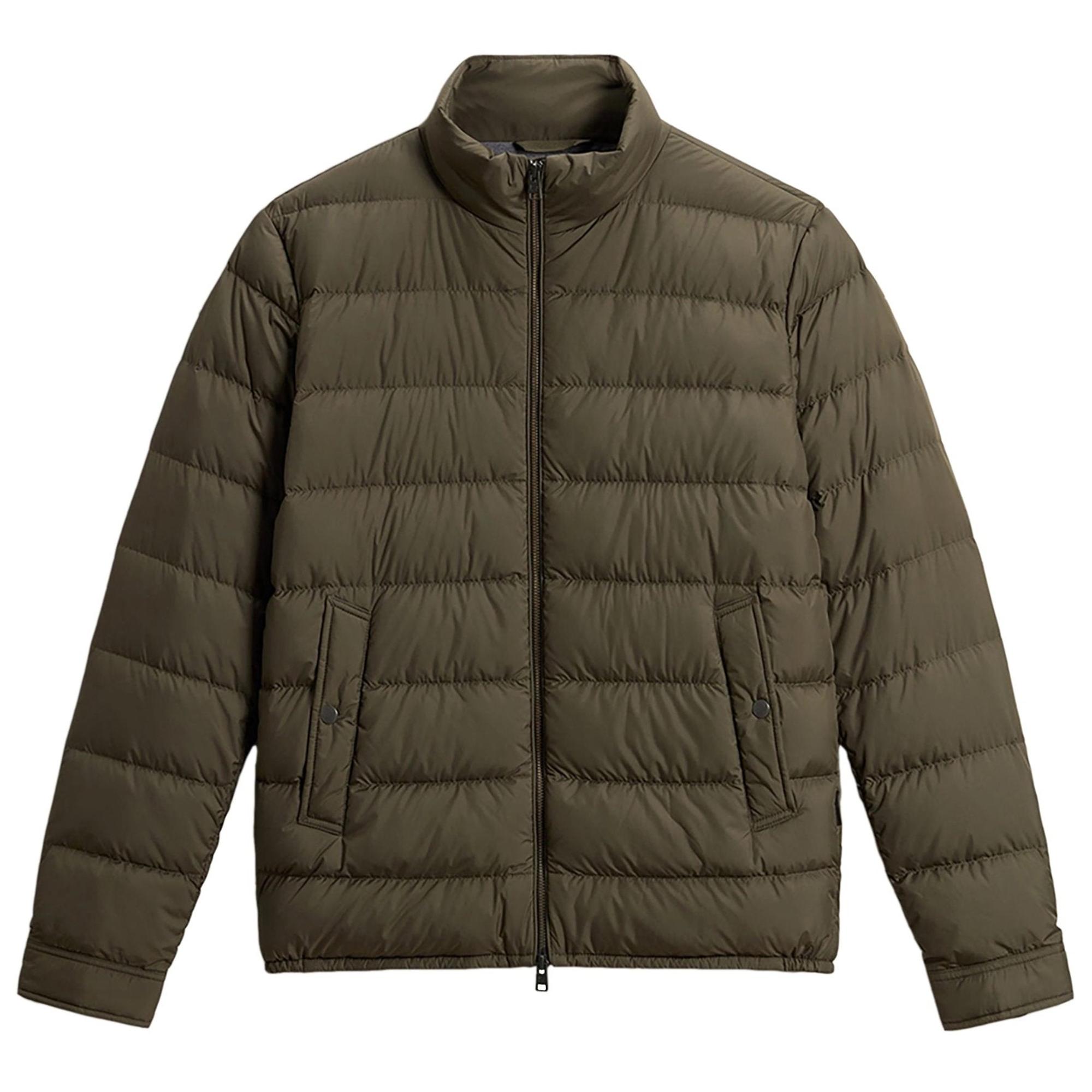 Product image 1 of 9 of Woolrich Men's Lightweight Microfibre Down Jacket - Dark Green