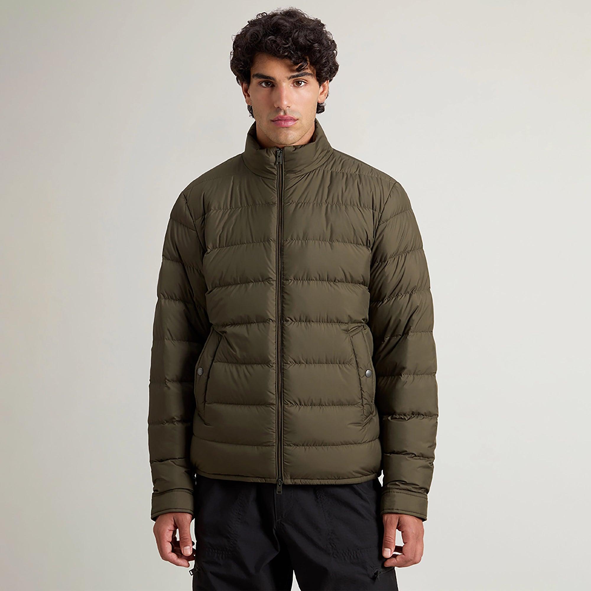 Product image 2 of 9 of Woolrich Men's Lightweight Microfibre Down Jacket - Dark Green